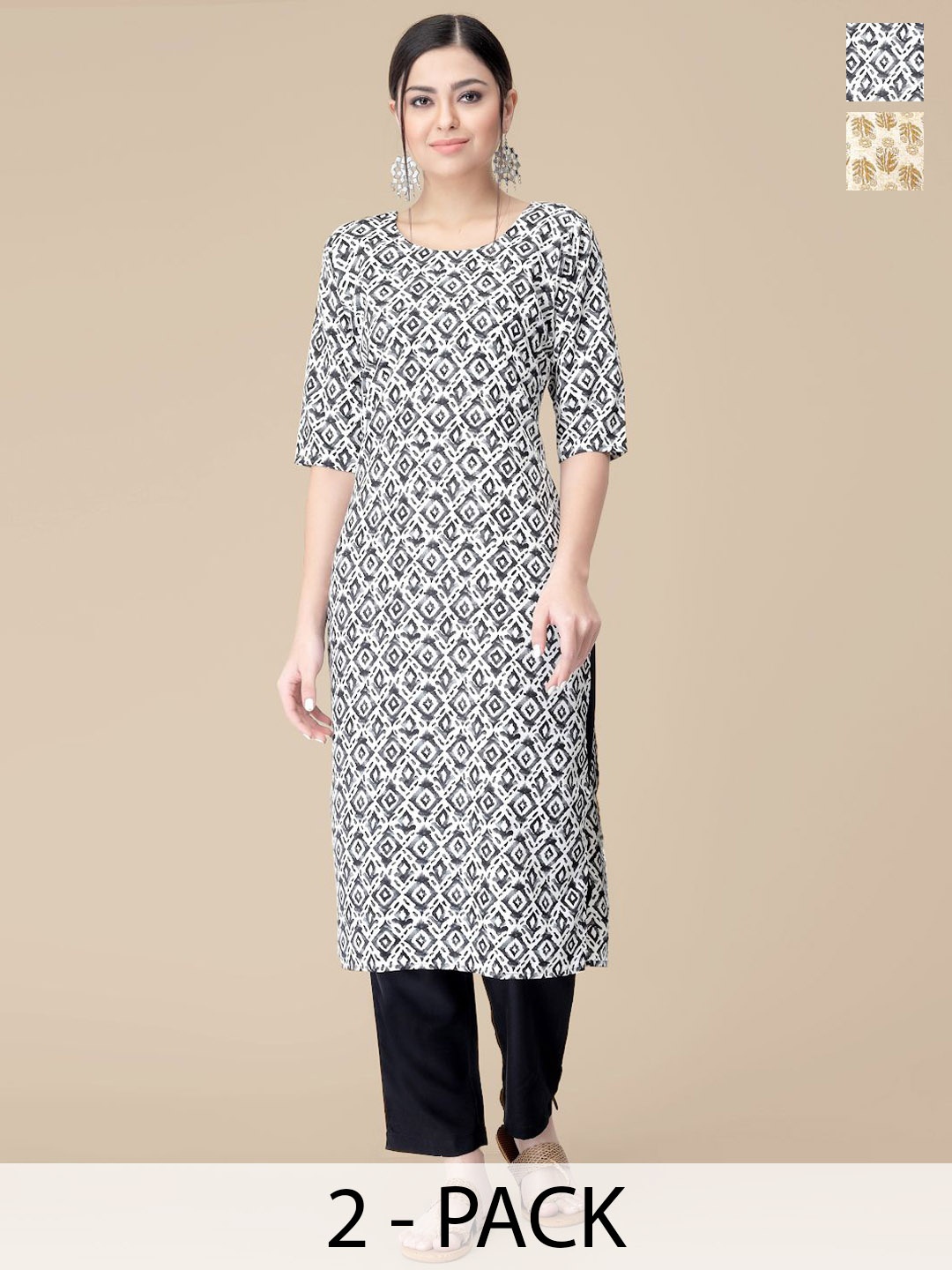 7Threads Selection Of 2 Ethnic Motifs Printed Round Neck Straight Kurtas With Trousers, White
7Threads Selection Of 2 Ethnic Motifs Printed Round Neck Straight Kurtas With Trousers, White