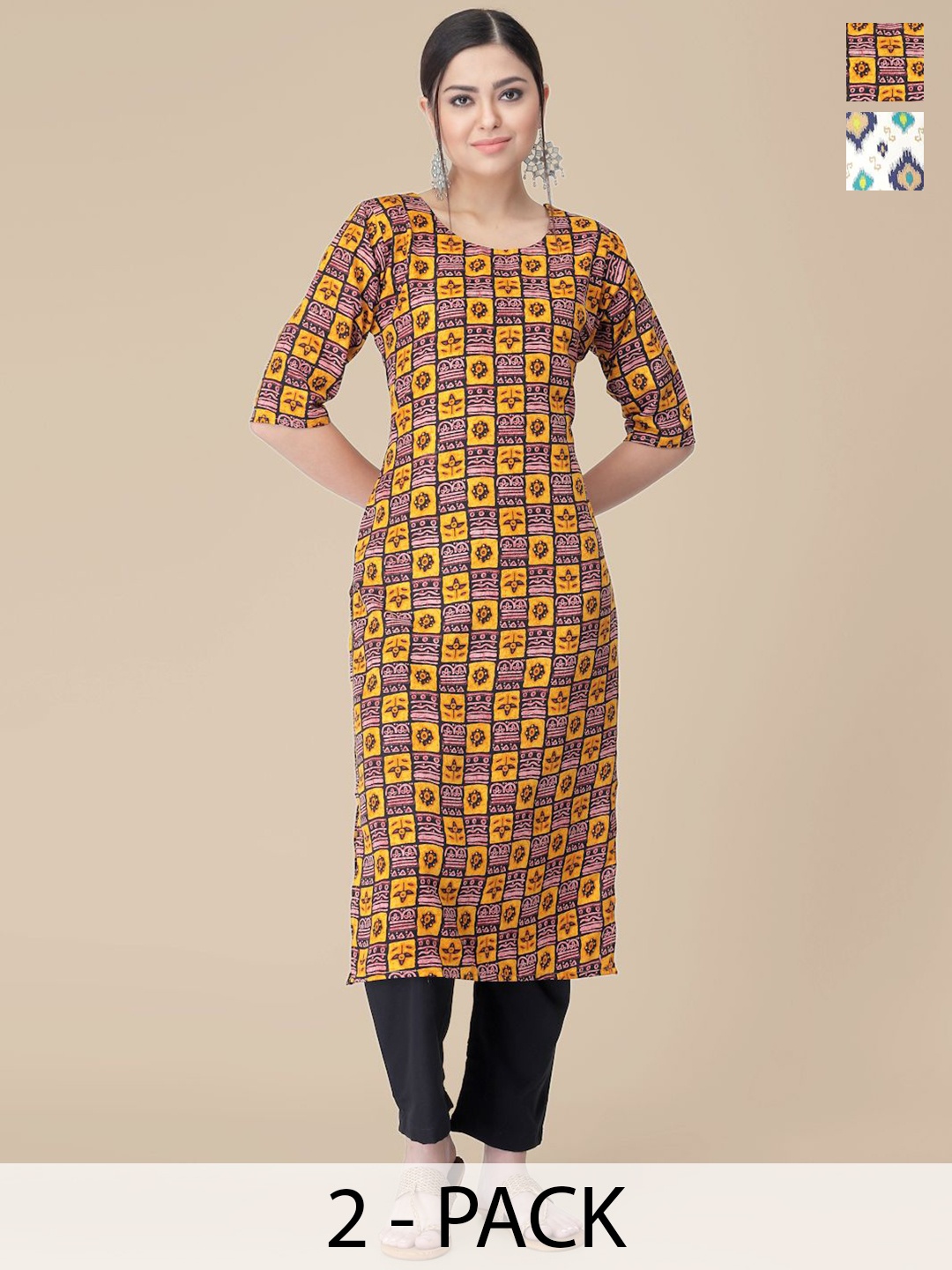 7Threads Selection Of 2 Ethnic Motifs Printed Straight Kurta With Trousers, Yellow
7Threads Selection Of 2 Ethnic Motifs Printed Straight Kurta With Trousers, Yellow