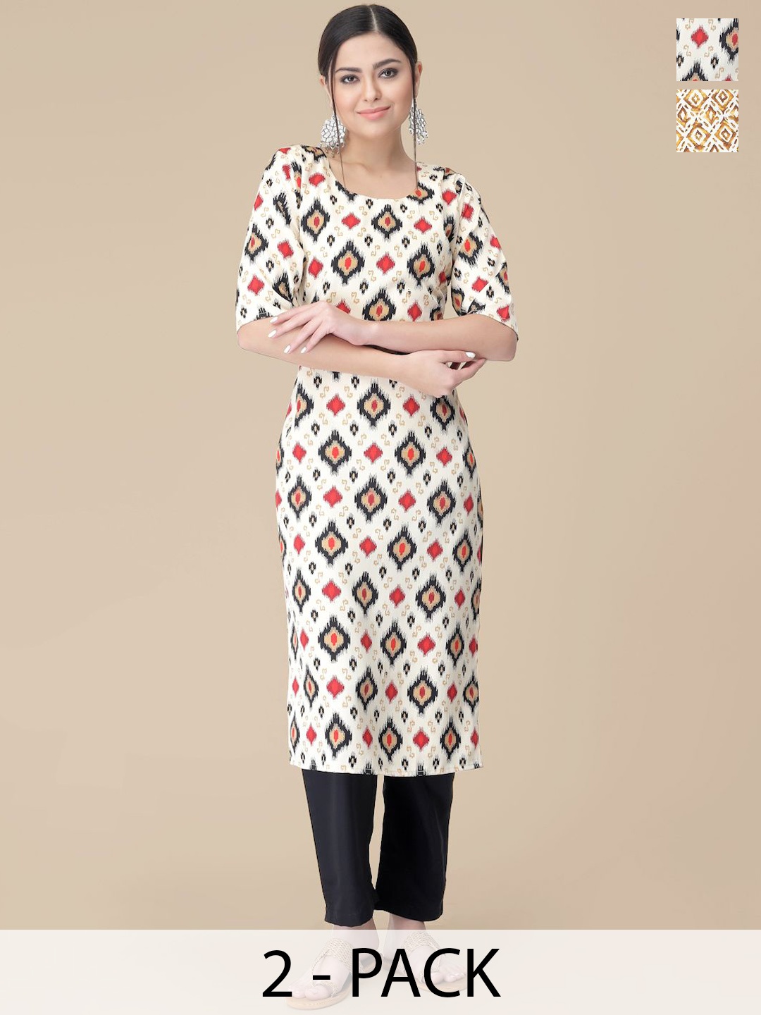 7Threads Selection Of 2 Ethnic Motifs Printed Straight Kurta With Trousers, Off white
7Threads Selection Of 2 Ethnic Motifs Printed Straight Kurta With Trousers, Off white