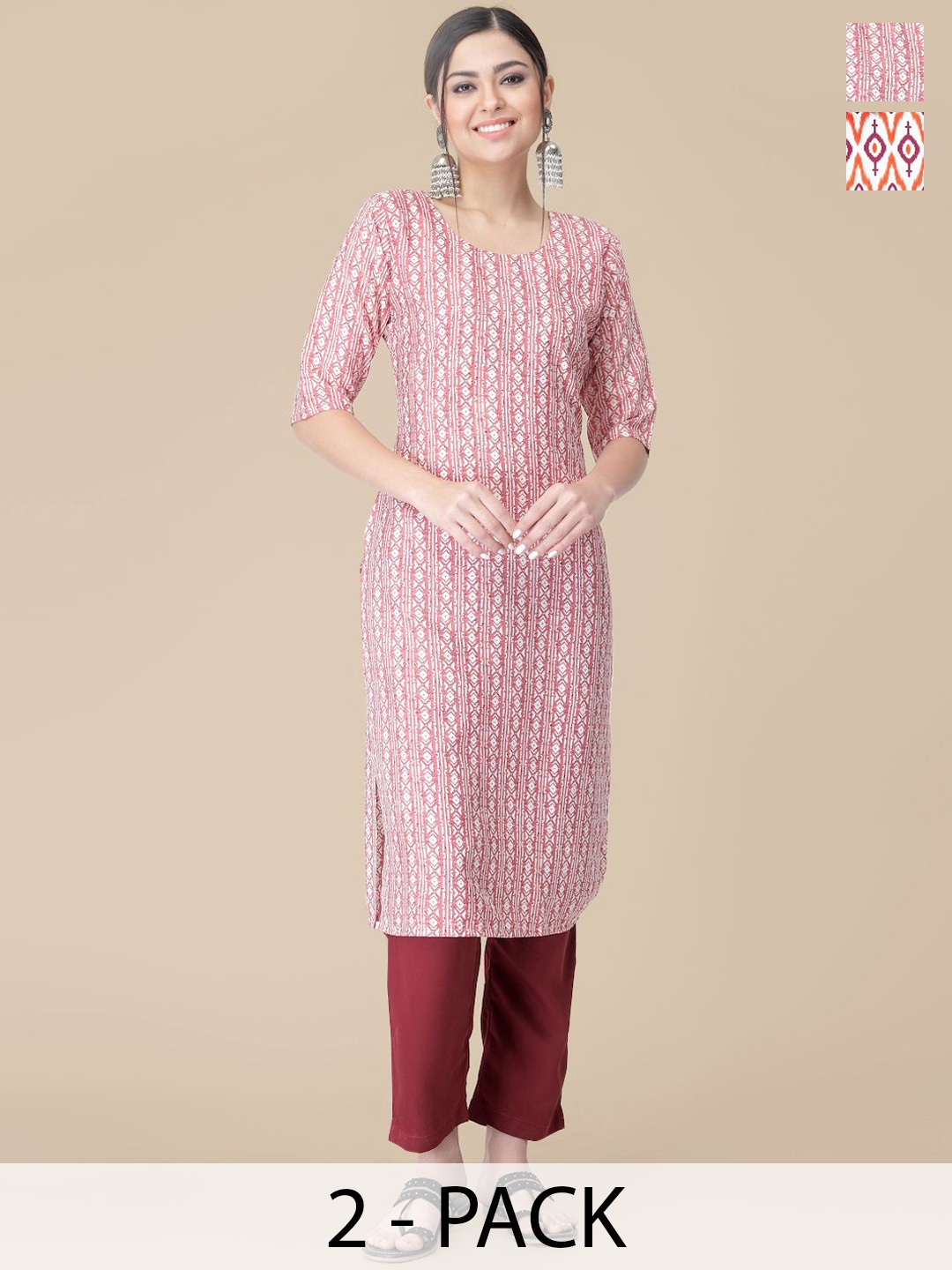 7Threads Selection of 2 Geometric Printed Round Neck Straight Kurta With Trouser, White
7Threads Selection of 2 Geometric Printed Round Neck Straight Kurta With Trouser, White