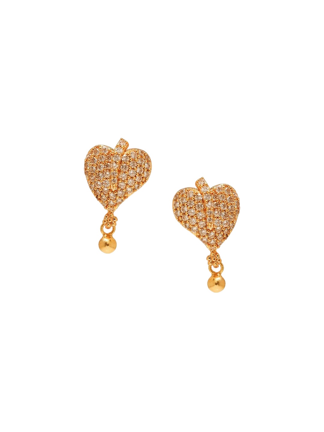 De Flossy Silver 925 Sterling 22K Gold-Plated Zircon Stones Studded Heart Shaped Studs
De Flossy Silver 925 Sterling 22K Gold-Plated Zircon Stones Studded Heart Shaped Studs
