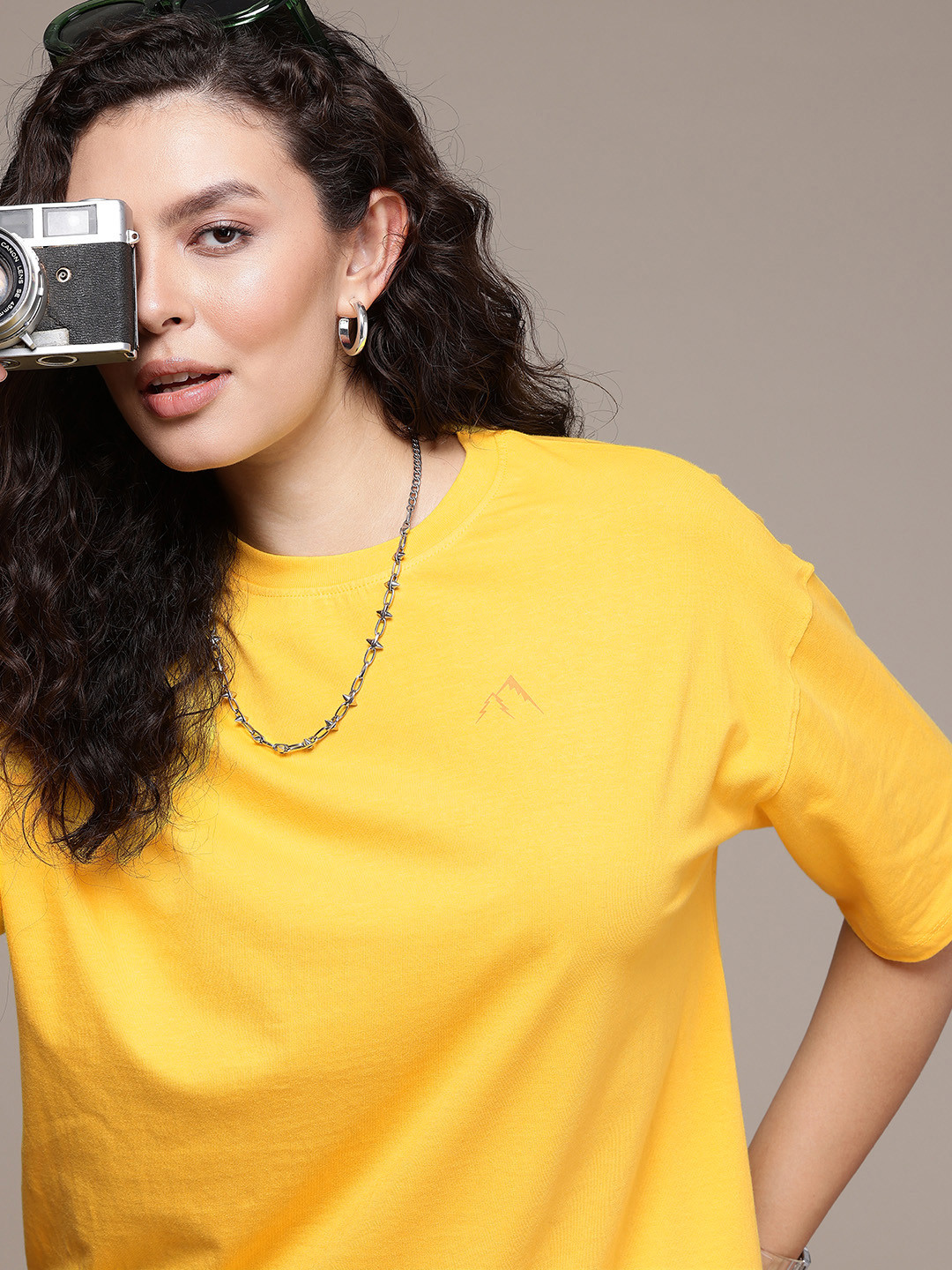 The Roadster Life Co. Drop-Shoulder Sleeves Oversized Pure Cotton T-shirt, Yellow 
The Roadster Life Co. Drop-Shoulder Sleeves Oversized Pure Cotton T-shirt, Yellow