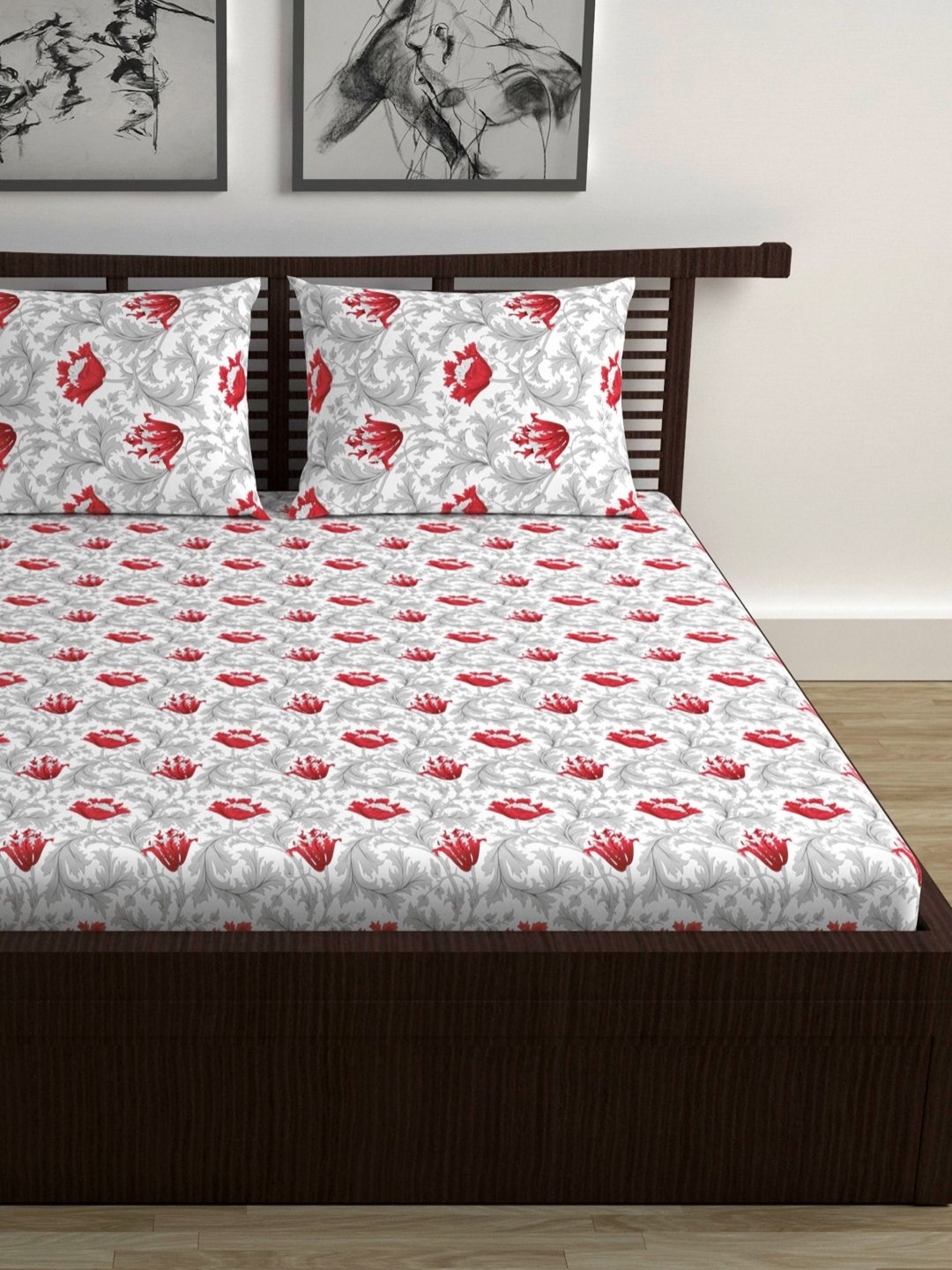 Divine Casa Emeraled White Floral 144 TC Cotton Fitted Queen Bedsheet Set- 1.50m X 2m
Divine Casa Emeraled White Floral 144 TC Cotton Fitted Queen Bedsheet Set- 1.50m X 2m