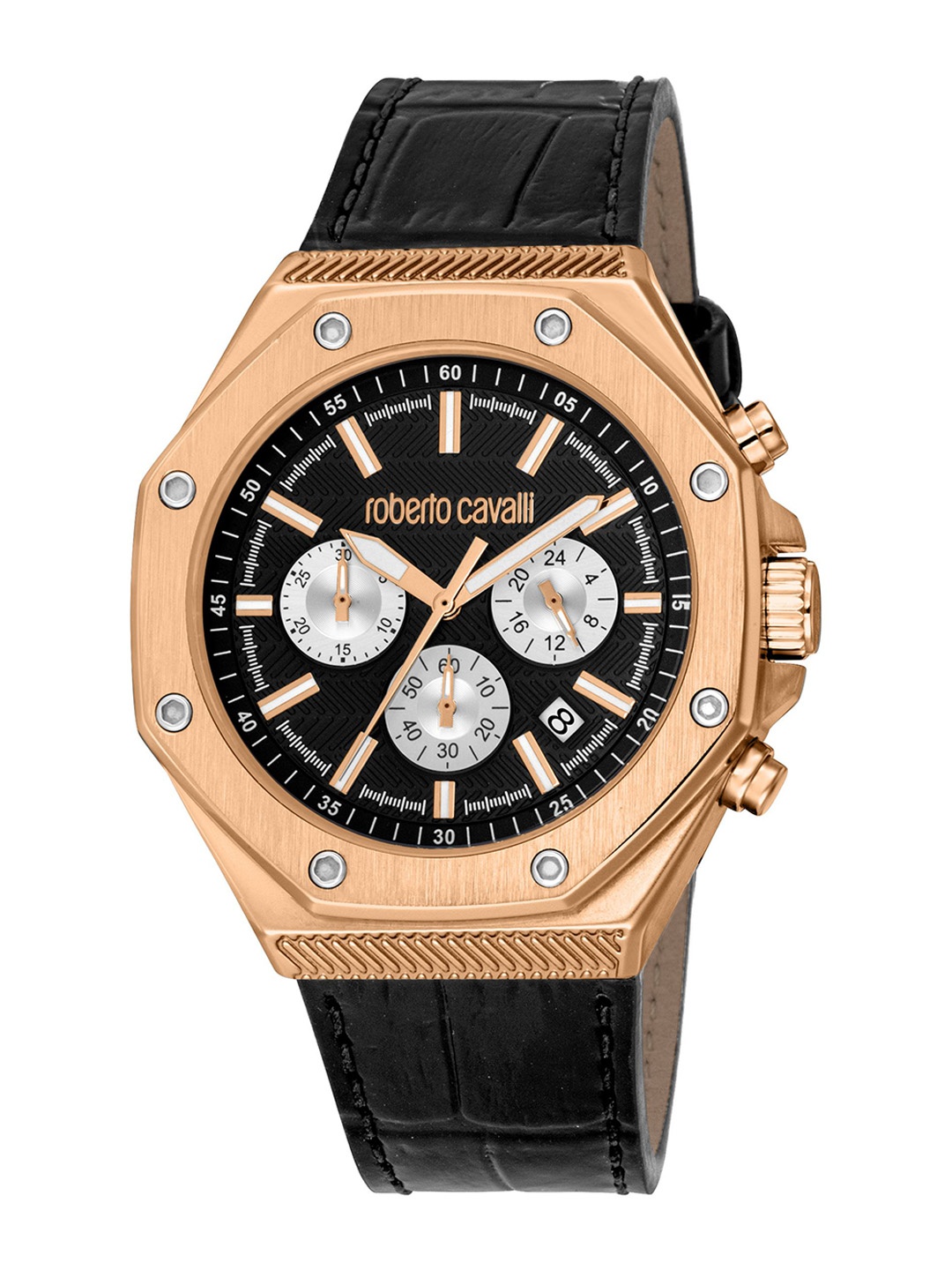 Roberto Cavalli Men Leather Bracelet Style Straps Analogue Chronograph Watch RC5G047L0045, Black
Roberto Cavalli Men Leather Bracelet Style Straps Analogue Chronograph Watch RC5G047L0045, Black