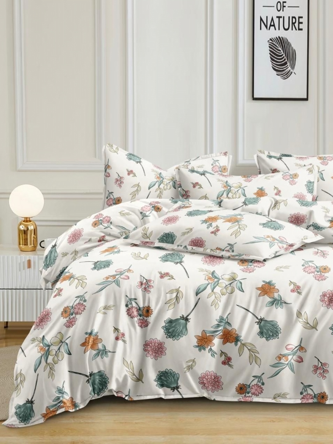 Banchmark Home Furnishings White & Green Floral 200 TC King Bedsheet with 2 Pillow Covers
Banchmark Home Furnishings White & Green Floral 200 TC King Bedsheet with 2 Pillow Covers