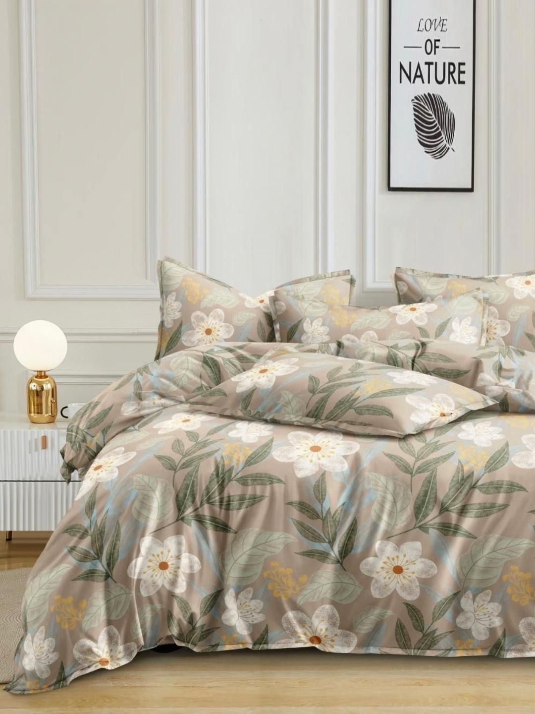 Banchmark Home Furnishings Beige & Off White Floral 200 TC King Bedsheet with 2 Pillow Covers
Banchmark Home Furnishings Beige & Off White Floral 200 TC King Bedsheet with 2 Pillow Covers