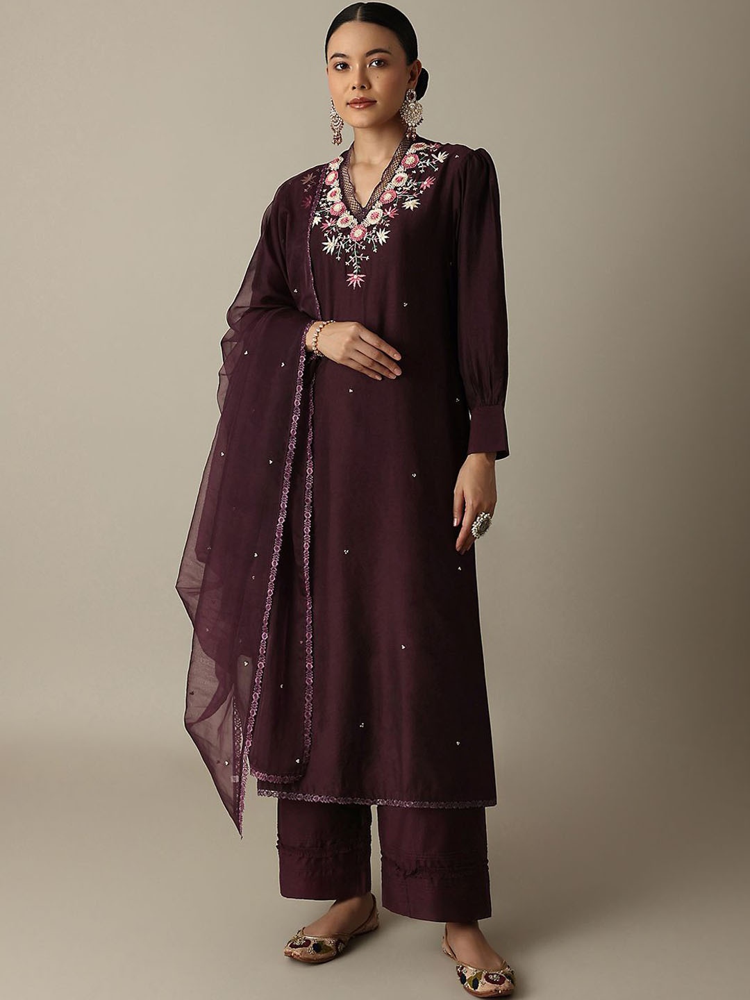 KALKI Fashion Floral Embroidered Thread Work Straight Kurta With Palazzos And Dupatta, Brown
KALKI Fashion Floral Embroidered Thread Work Straight Kurta With Palazzos And Dupatta, Brown