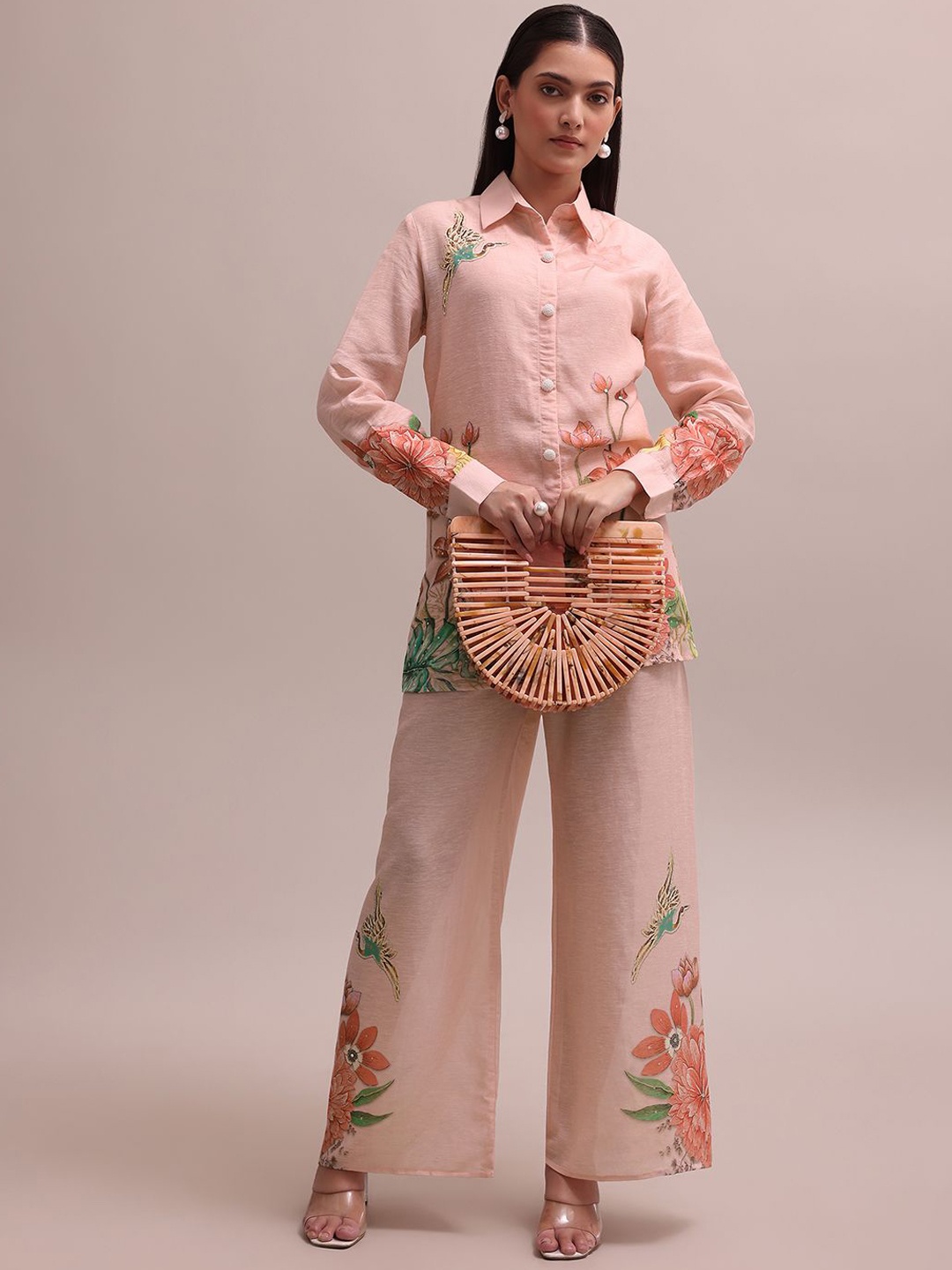 KALKI Fashion Floral Printed Sequin Worked Shirt Collar Linen Shirt With Trousers Co-Ords, Peach
KALKI Fashion Floral Printed Sequin Worked Shirt Collar Linen Shirt With Trousers Co-Ords, Peach