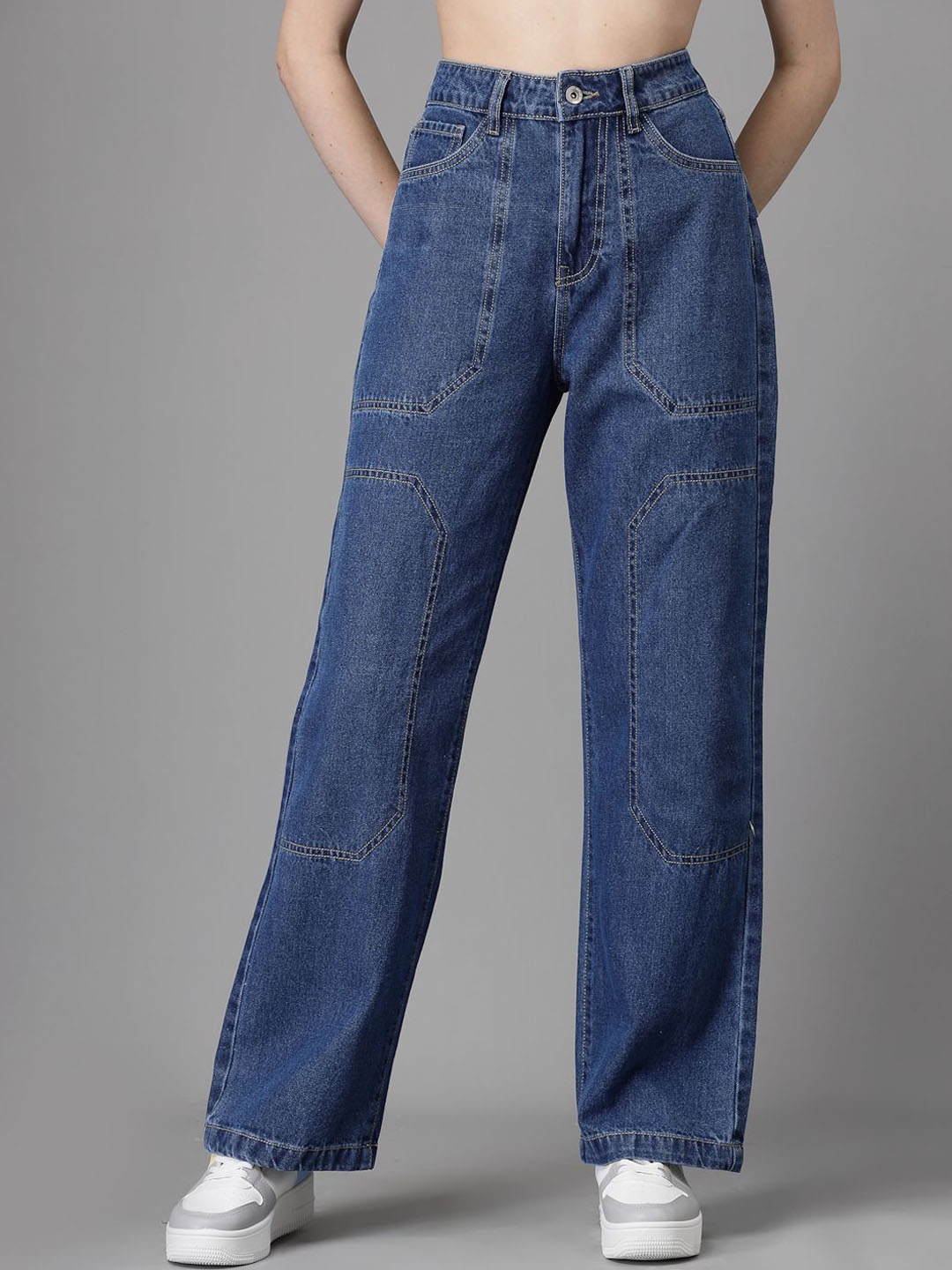 Global Republic Women Straight Fit High-Rise Light Fade Stretchable Jeans, Blue
Global Republic Women Straight Fit High-Rise Light Fade Stretchable Jeans, Blue