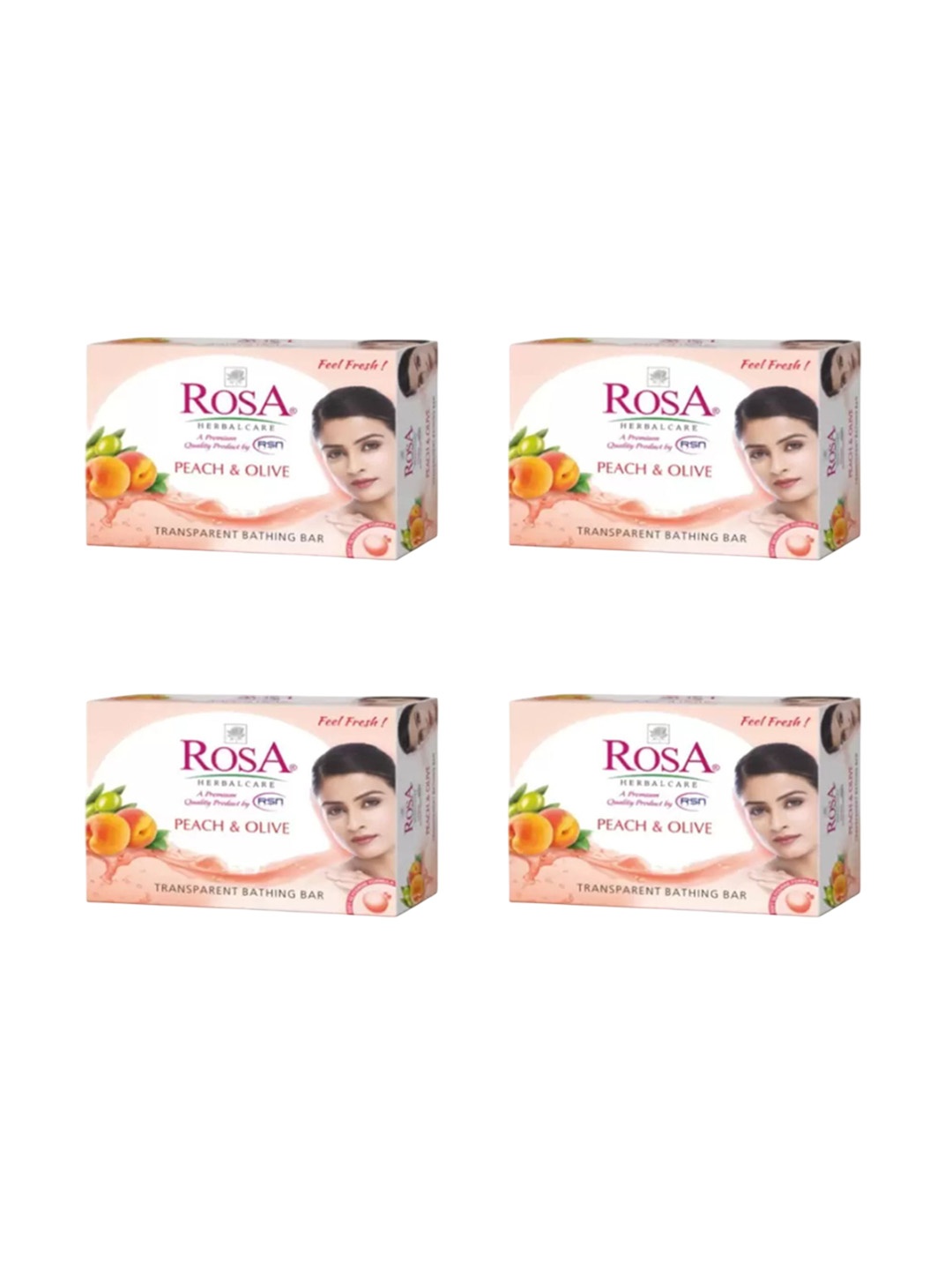 ROSA Herbal Care Set Of 4 Peach & Olive Gel Soaps With Glycerine - 100 g Each, Transparent
ROSA Herbal Care Set Of 4 Peach & Olive Gel Soaps With Glycerine - 100 g Each, Transparent