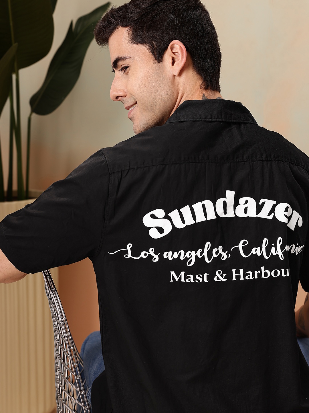 Mast & Harbour Pure Cotton Typography Printed Drop-Shoulder Sleeves Relaxed Casual Shirt, Black
Mast & Harbour Pure Cotton Typography Printed Drop-Shoulder Sleeves Relaxed Casual Shirt, Black
