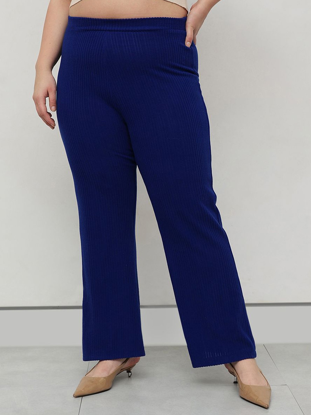 CURVY STREET Women Plus Size Relaxed Straight Fit High-Rise Bootcut Trousers, Blue
CURVY STREET Women Plus Size Relaxed Straight Fit High-Rise Bootcut Trousers, Blue