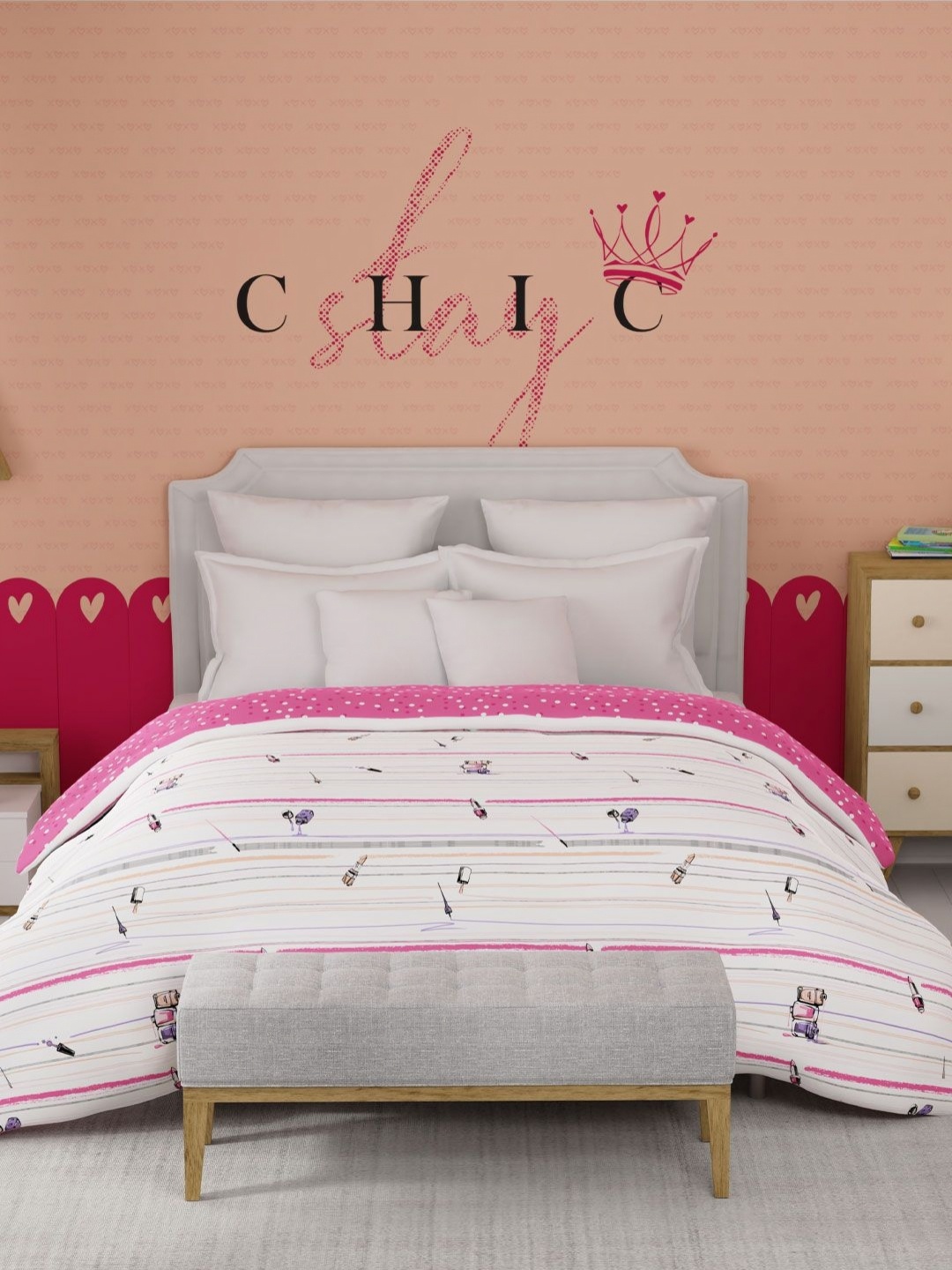 MYTRIDENT Slumber Pink & White Cartoon Characters Printed 150 GSM Double Bed Comforter
MYTRIDENT Slumber Pink & White Cartoon Characters Printed 150 GSM Double Bed Comforter
