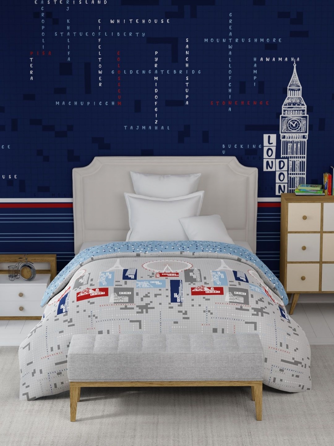 MYTRIDENT Crossworld Grey & Blue Cartoon Characters Printed 150 GSM Single Bed Comforter
MYTRIDENT Crossworld Grey & Blue Cartoon Characters Printed 150 GSM Single Bed Comforter