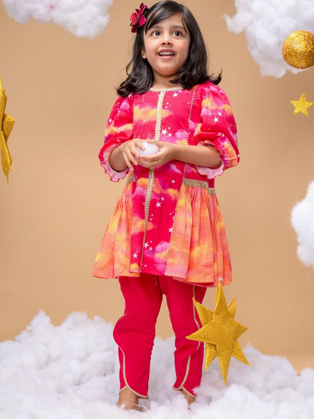 Little Shiro Dawn Is Invincible Girls Printed Pure Cotton Kurta with Dhoti Pants, Pink
Little Shiro Dawn Is Invincible Girls Printed Pure Cotton Kurta with Dhoti Pants, Pink