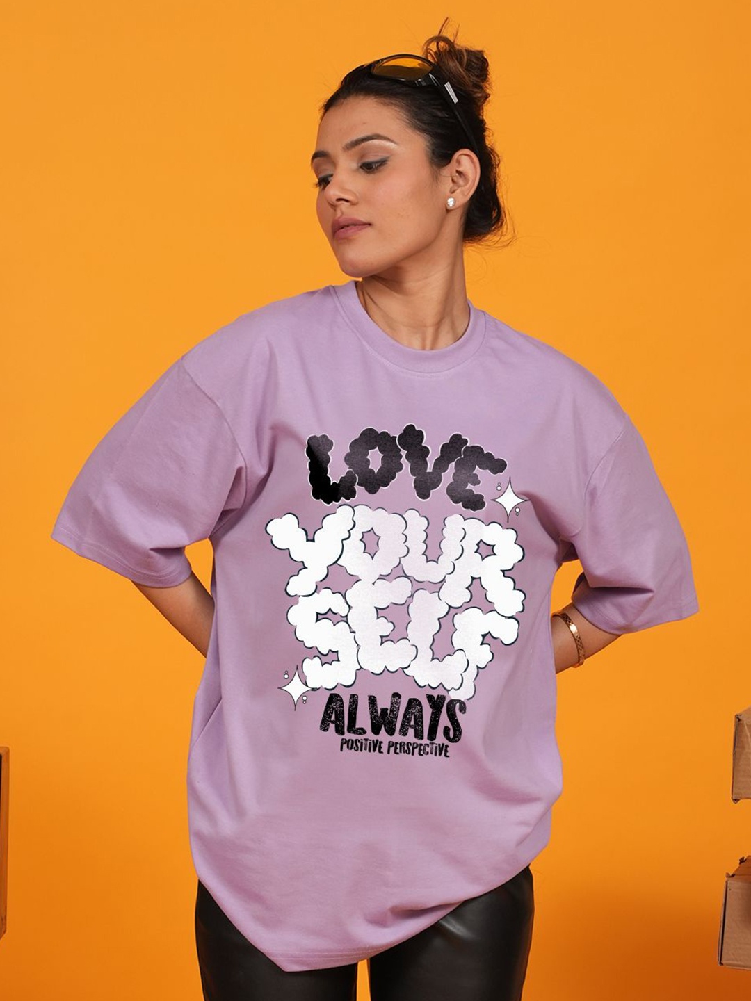 Bloopers Store Women Typography Printed Round Neck Cotton Oversized T-shirt, Purple
Bloopers Store Women Typography Printed Round Neck Cotton Oversized T-shirt, Purple