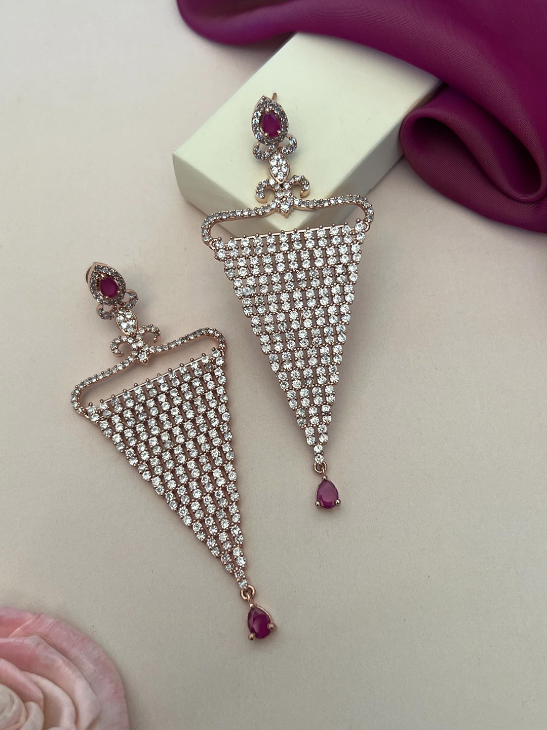 Anouk White And Pink Rose Gold-Plated American Diamond Studded Contemporary Drop Earrings
Anouk White And Pink Rose Gold-Plated American Diamond Studded Contemporary Drop Earrings