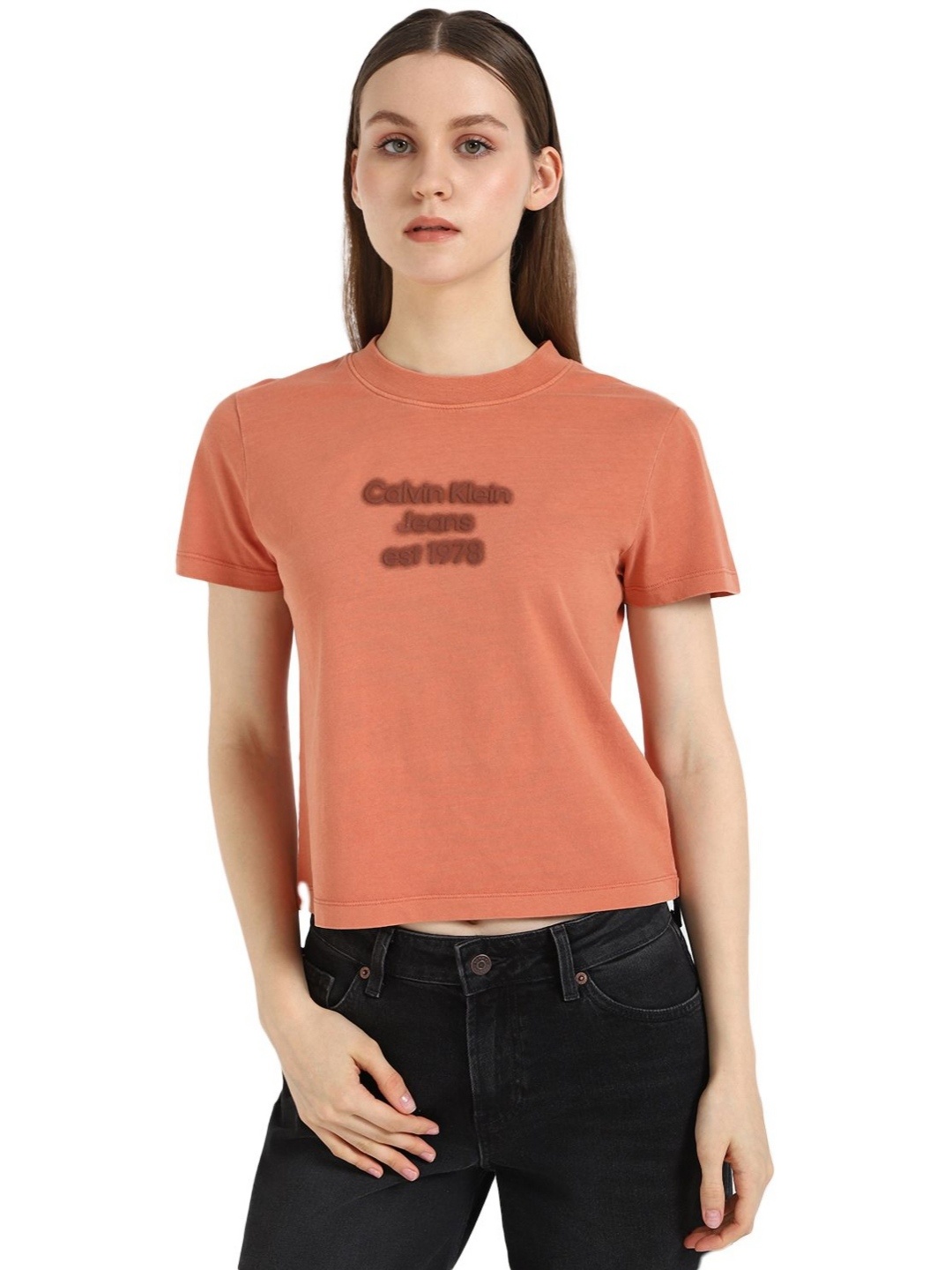Calvin Klein Jeans Women Typography Printed Round Neck Cotton T-shirt, Brown
Calvin Klein Jeans Women Typography Printed Round Neck Cotton T-shirt, Brown