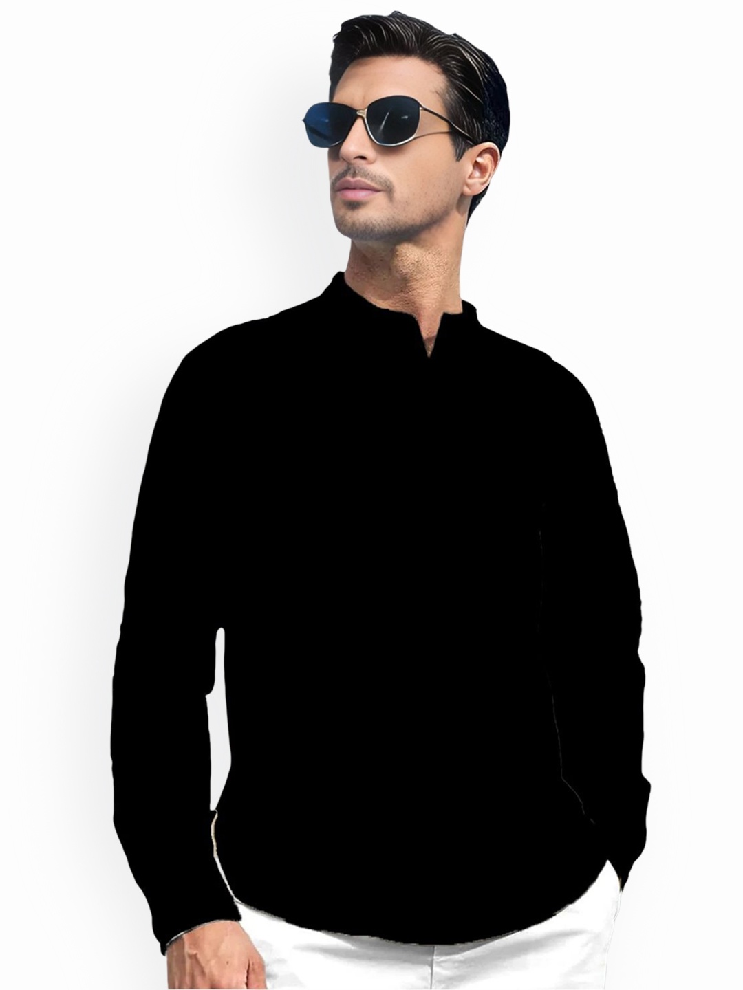 Vida Loca Band Collar Roll-Up Sleeves Pure Cotton Slim Fit Straight Short Kurta, Black
Vida Loca Band Collar Roll-Up Sleeves Pure Cotton Slim Fit Straight Short Kurta, Black