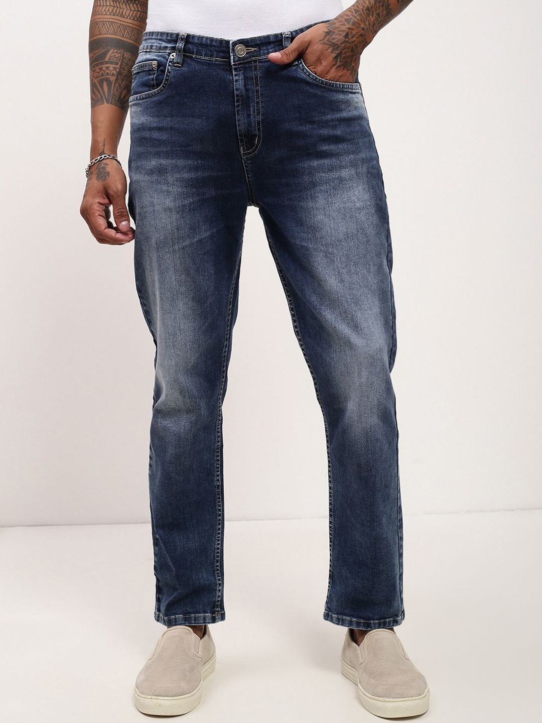 SHOWOFF Men Comfort Slim Fit Low-Rise Heavy Fade Acid Wash Stretchable Jeans, Navy blue
SHOWOFF Men Comfort Slim Fit Low-Rise Heavy Fade Acid Wash Stretchable Jeans, Navy blue