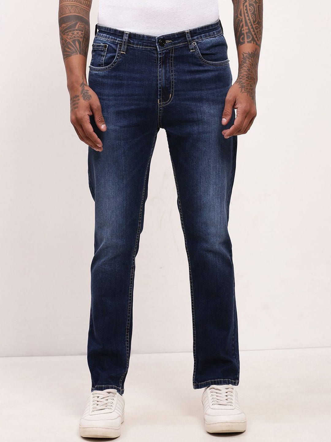 SHOWOFF Men Comfort Straight Fit Low-Rise Light Fade Acid Wash Jeans, Navy blue
SHOWOFF Men Comfort Straight Fit Low-Rise Light Fade Acid Wash Jeans, Navy blue