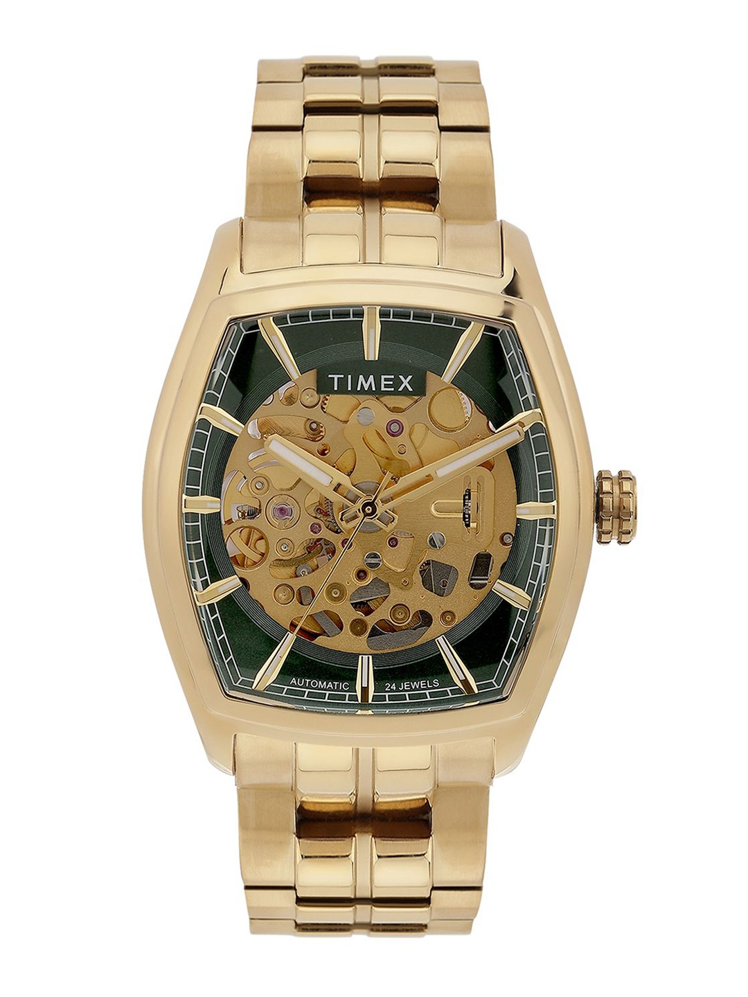 Timex Men Skeleton Dial & Stainless Steel Straps Analogue Automatic Motion Powered Watch TWEG25902, Green
Timex Men Skeleton Dial & Stainless Steel Straps Analogue Automatic Motion Powered Watch TWEG25902, Green