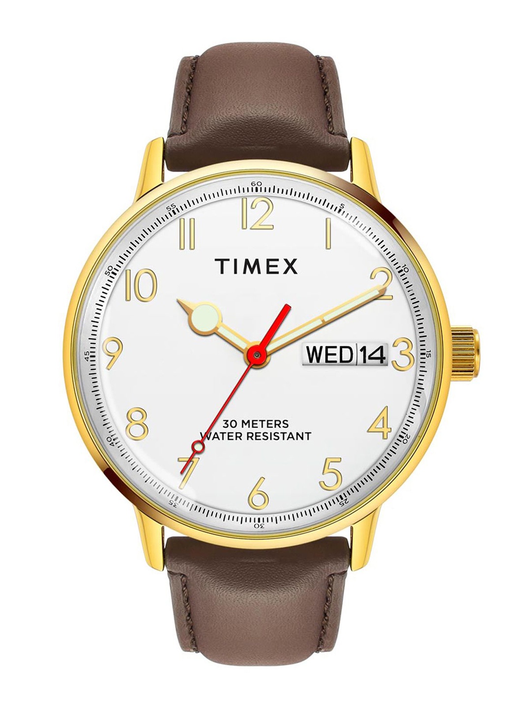 Timex Men Brass Dial & Leather Straps Analogue Multi Function Watch TWEG25401, White
Timex Men Brass Dial & Leather Straps Analogue Multi Function Watch TWEG25401, White