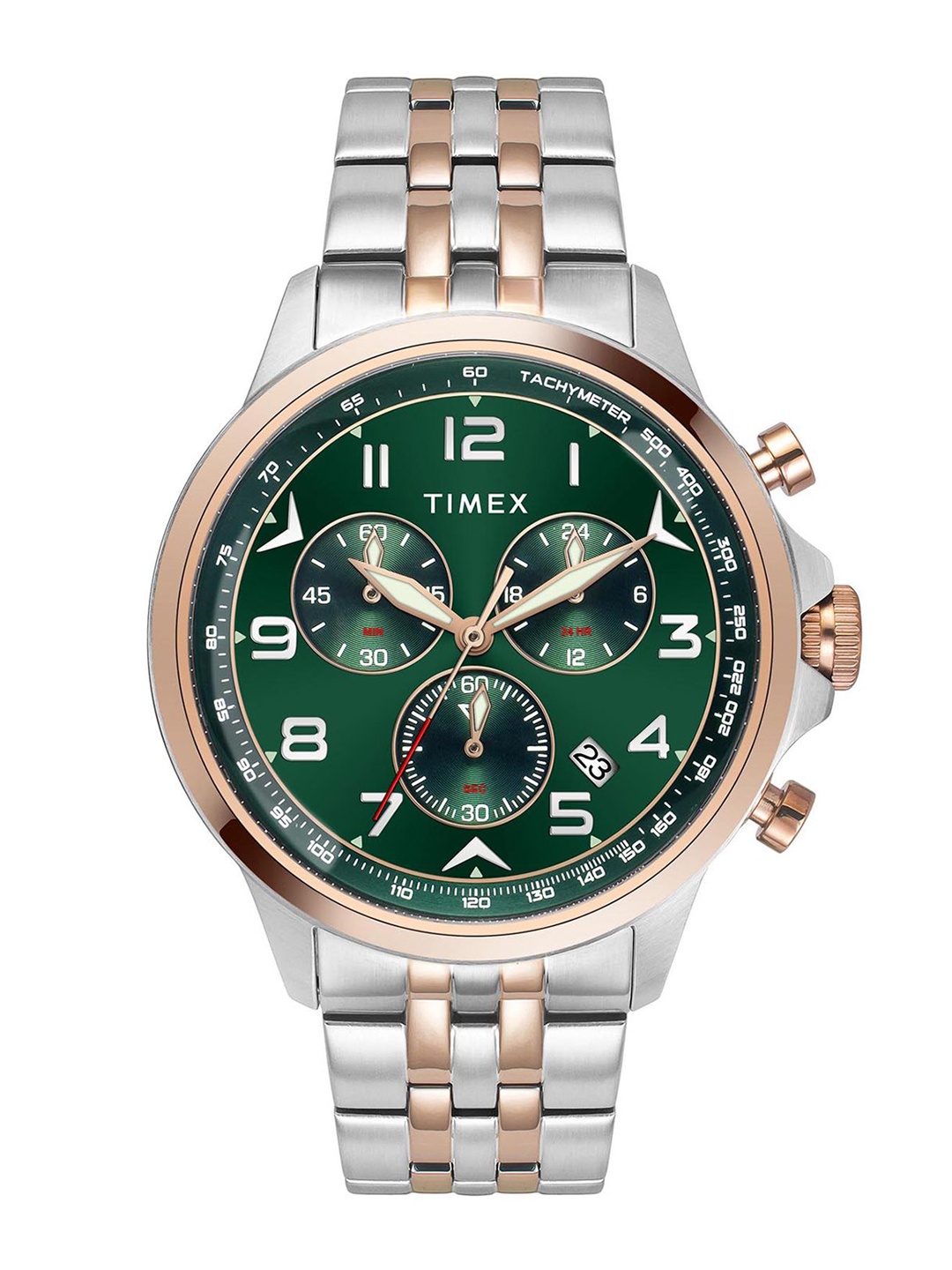 Timex Men Dial & Stainless Steel Straps Analogue Multi Function Watch TWEG25102, Green
Timex Men Dial & Stainless Steel Straps Analogue Multi Function Watch TWEG25102, Green