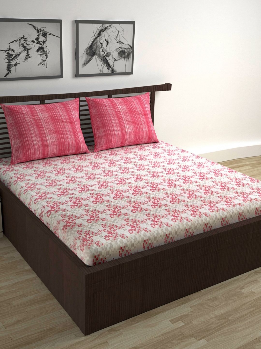 Divine Casa Trident Pink Printed Pure Cotton 144 TC Single Bedsheet Set 2.54 m x 2.22 m
Divine Casa Trident Pink Printed Pure Cotton 144 TC Single Bedsheet Set 2.54 m x 2.22 m