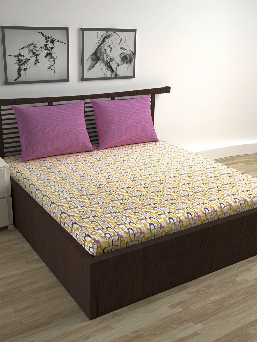 Divine Casa Trident Yellow Printed Pure Cotton 144 TC Queen Bedsheet Set 2.54 m x 2.22 m
Divine Casa Trident Yellow Printed Pure Cotton 144 TC Queen Bedsheet Set 2.54 m x 2.22 m