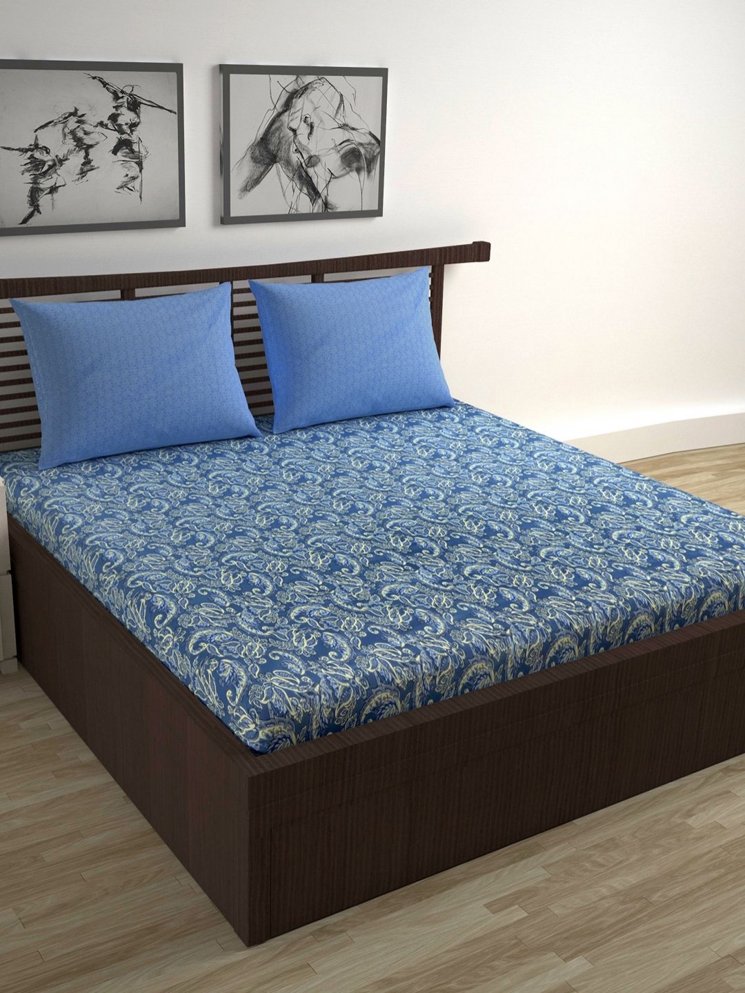 Divine Casa Trident Blue Printed Pure Cotton 144 TC Queen Bedsheet Set 2.54 m x 2.22 m
Divine Casa Trident Blue Printed Pure Cotton 144 TC Queen Bedsheet Set 2.54 m x 2.22 m