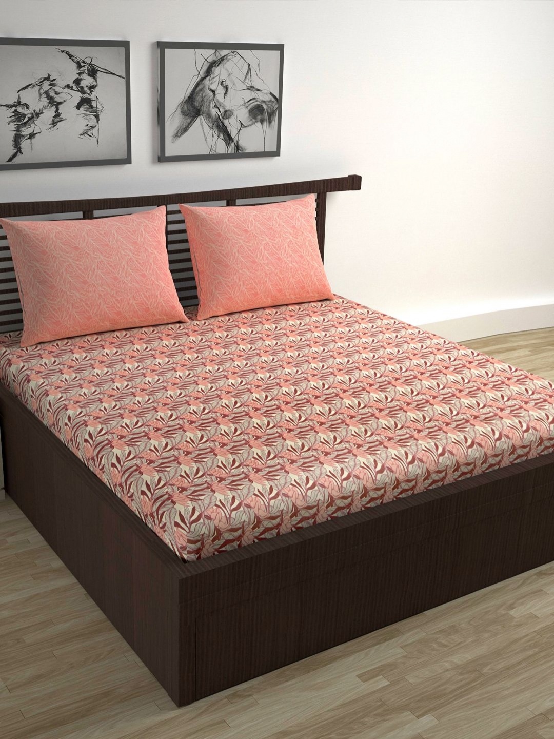Divine Casa Trident Peach Printed Pure Cotton 144 TC Queen Bedsheet Set 2.54 m x 2.22 m
Divine Casa Trident Peach Printed Pure Cotton 144 TC Queen Bedsheet Set 2.54 m x 2.22 m