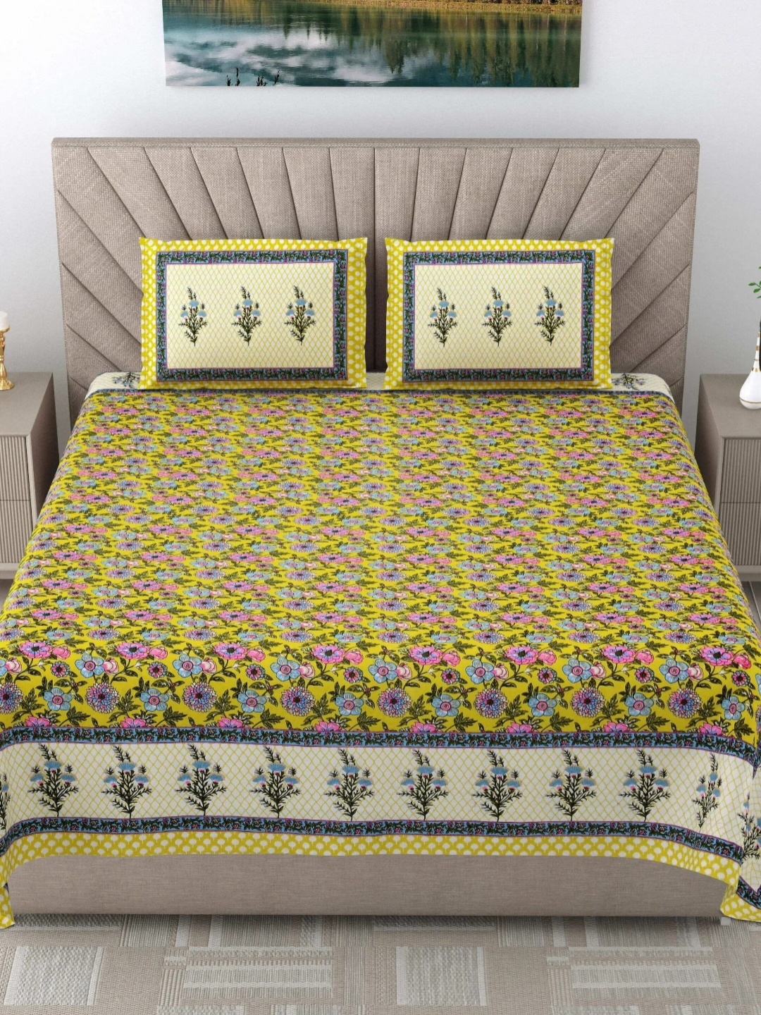 LIVING ROOTS Elegance Green Printed Pure Cotton 250 TC King Bedsheet Set- 2.18 m x 2.64 m
LIVING ROOTS Elegance Green Printed Pure Cotton 250 TC King Bedsheet Set- 2.18 m x 2.64 m
