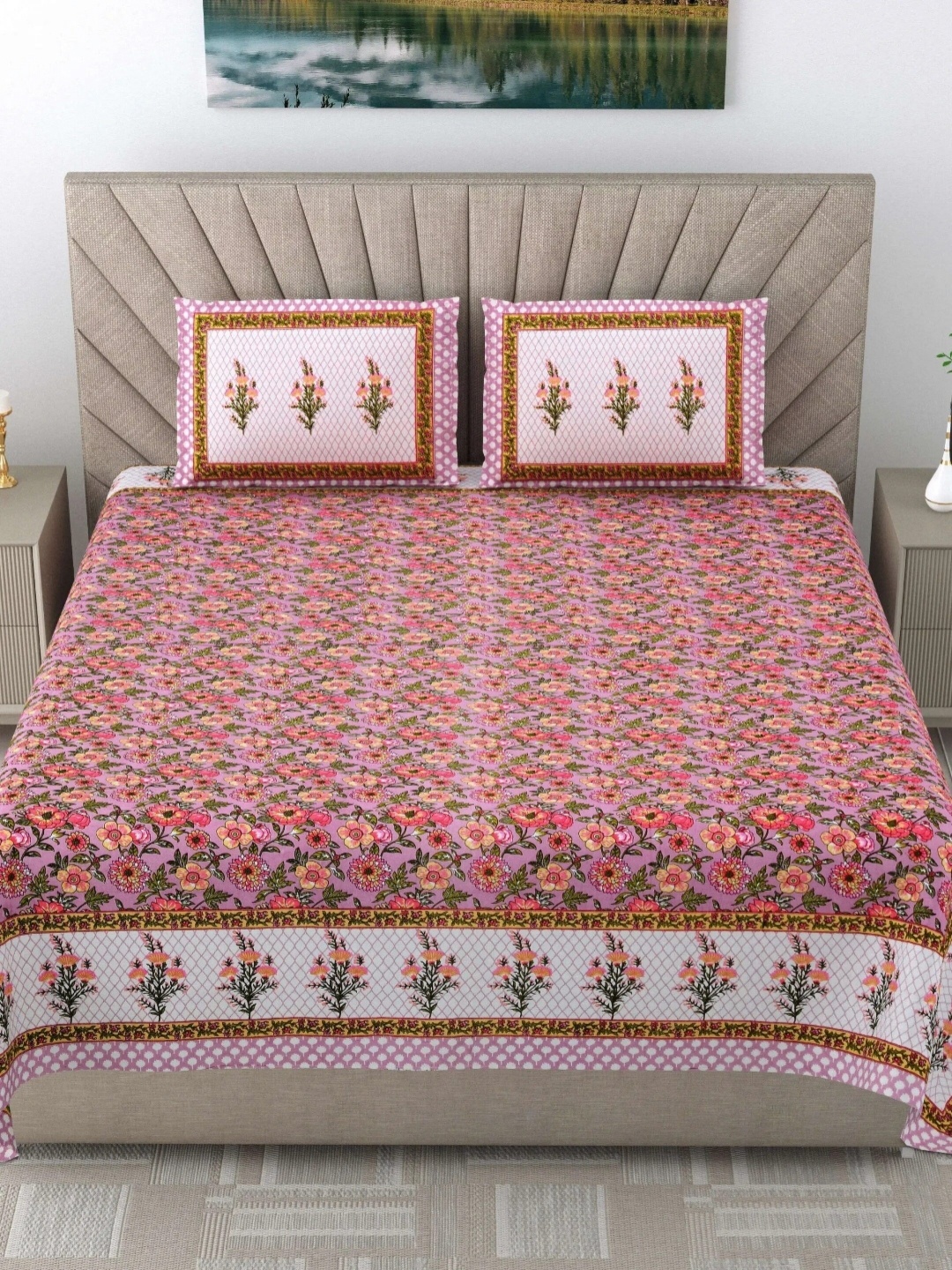LIVING ROOTS elegance Purple Printed Pure Cotton 250 TC King Bedsheet Set 2.18 m X 2.64 m
LIVING ROOTS elegance Purple Printed Pure Cotton 250 TC King Bedsheet Set 2.18 m X 2.64 m