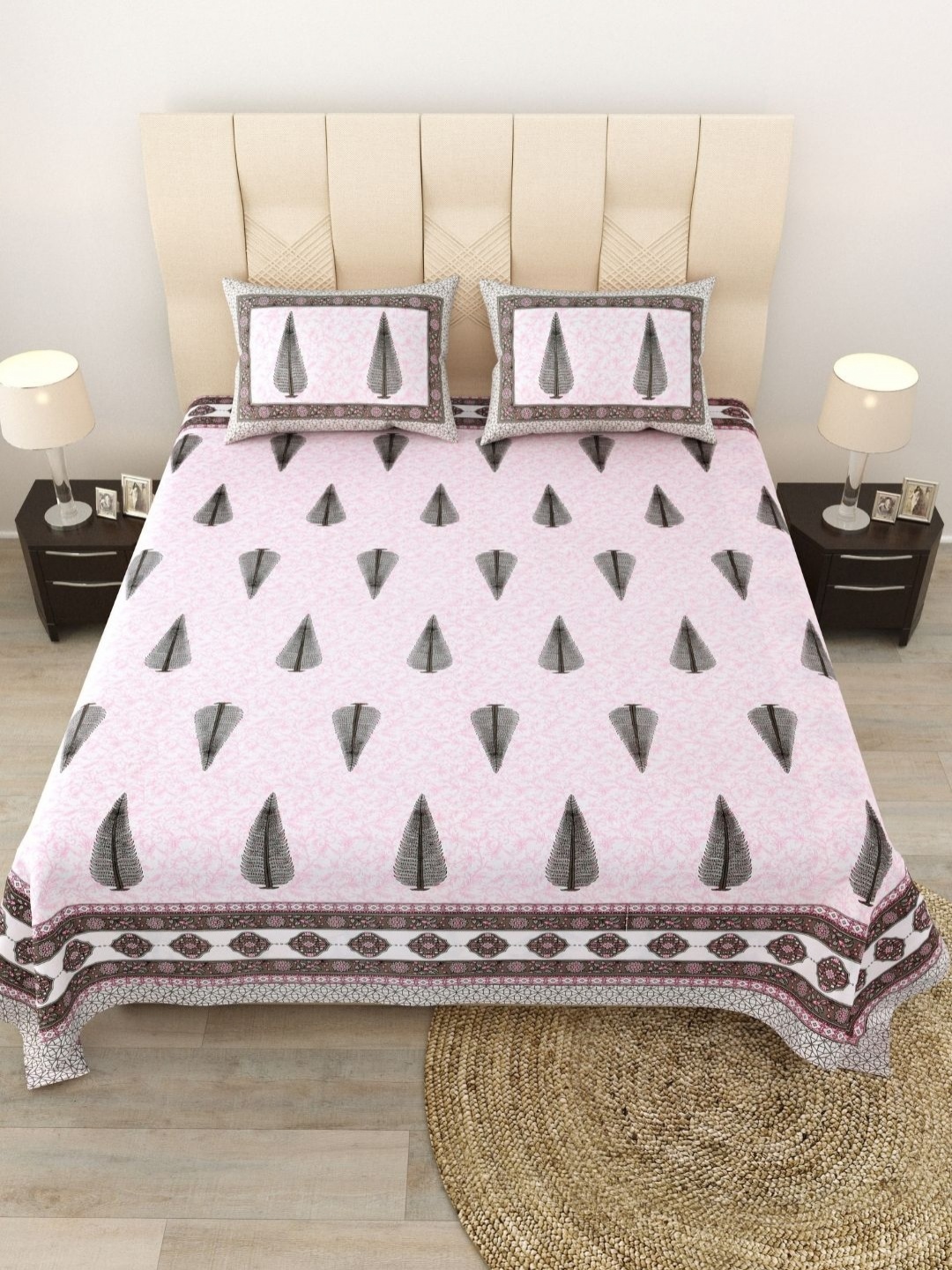 LIVING ROOTS kalakriti Pink Printed Pure Cotton 250 TC King Bedsheet Set 2.43 m X 2.64 m
LIVING ROOTS kalakriti Pink Printed Pure Cotton 250 TC King Bedsheet Set 2.43 m X 2.64 m
