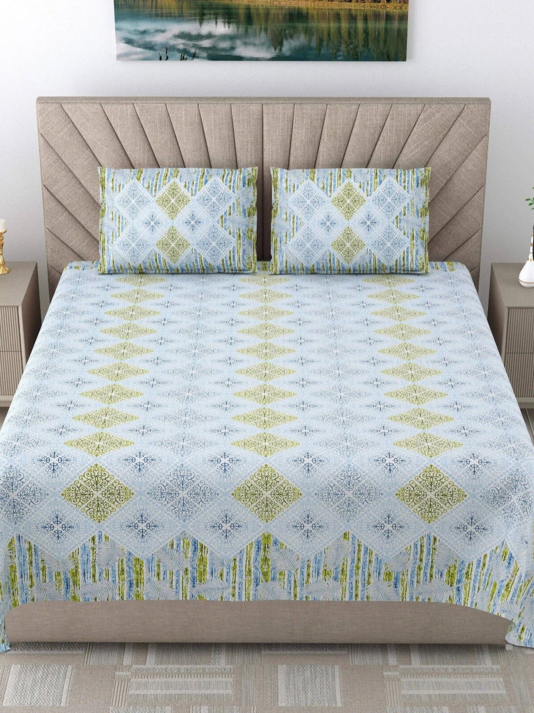 LIVING ROOTS Elegance Green Floral Pure Cotton 250 TC King Bedsheet Set 2.81 m X 2.61 m
LIVING ROOTS Elegance Green Floral Pure Cotton 250 TC King Bedsheet Set 2.81 m X 2.61 m