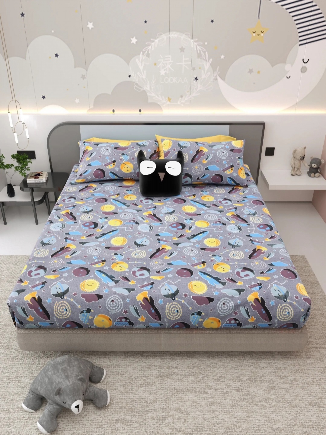 LIVING ROOTS Kinder Joy Blue Printed 250 TC Pure Cotton King Bedsheet Set 2.13 m x 2.64 m
LIVING ROOTS Kinder Joy Blue Printed 250 TC Pure Cotton King Bedsheet Set 2.13 m x 2.64 m