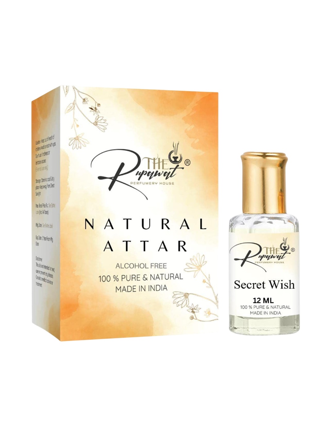 THE RUPAWAT Perfumery House Secret Wish Natural & Alcohol Free Attar - 12 ml, Transparent
THE RUPAWAT Perfumery House Secret Wish Natural & Alcohol Free Attar - 12 ml, Transparent