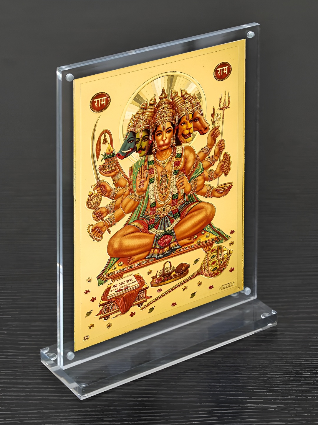 Hawai Gold-Toned & Brown Panchmukhi Hanuman Bajrang Bali Magentic Tabletop Photo Frame
Hawai Gold-Toned & Brown Panchmukhi Hanuman Bajrang Bali Magentic Tabletop Photo Frame