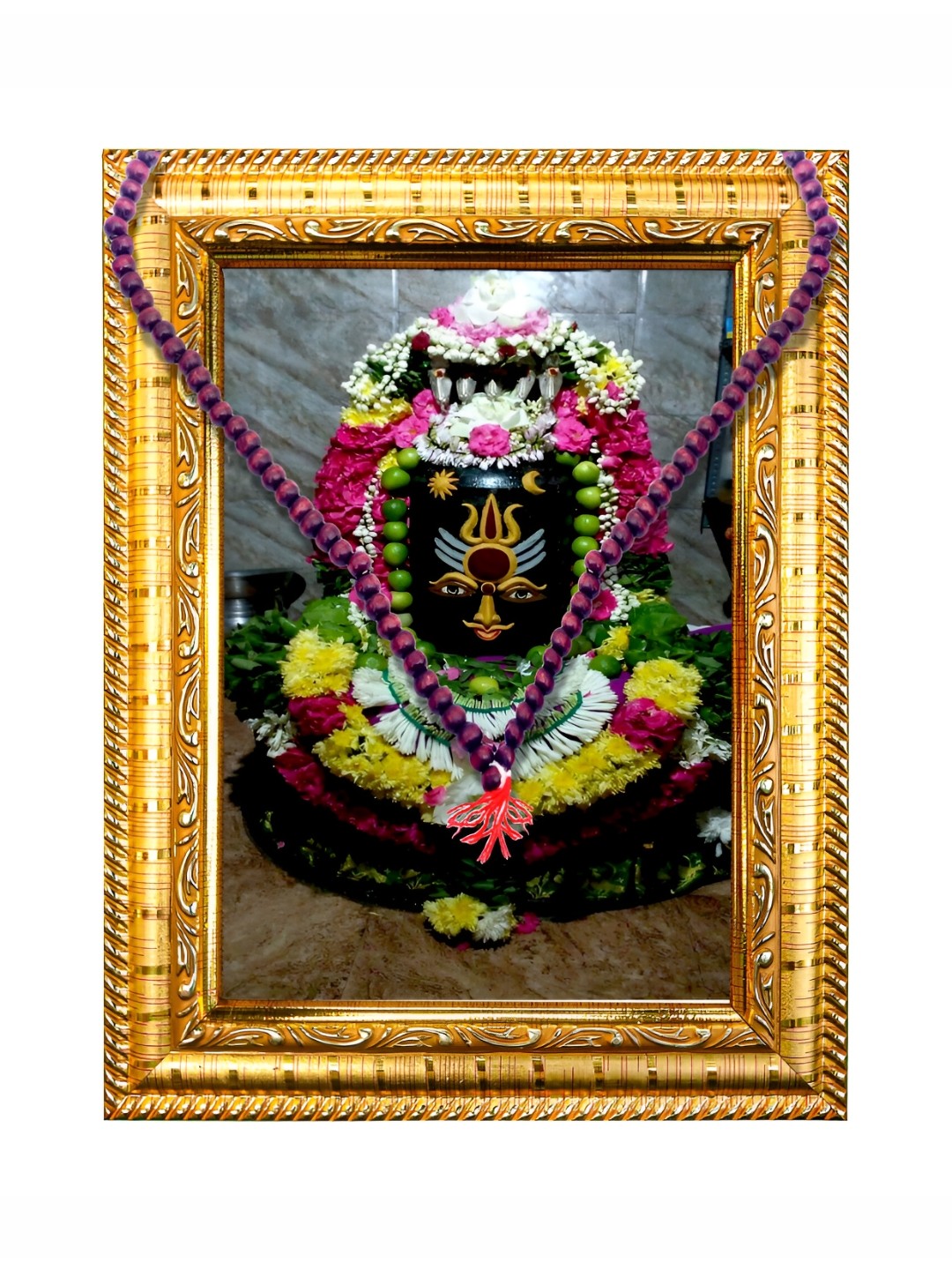 Hawai Gold Toned & Black Lord Shiva Rameshwar Jyotirlinga Photo Frame Width Chandan Mala
Hawai Gold Toned & Black Lord Shiva Rameshwar Jyotirlinga Photo Frame Width Chandan Mala