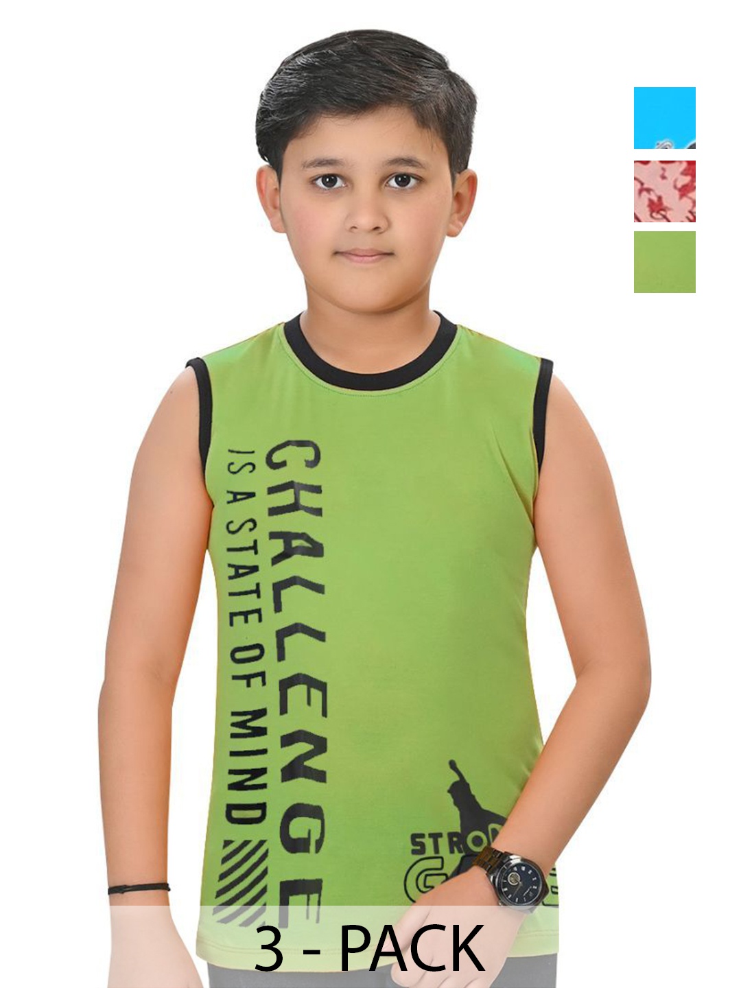 INDIA FASHION FAB Boys Pack Of 3 Typography Printed Round Neck Cotton T-shirts, Green
INDIA FASHION FAB Boys Pack Of 3 Typography Printed Round Neck Cotton T-shirts, Green
