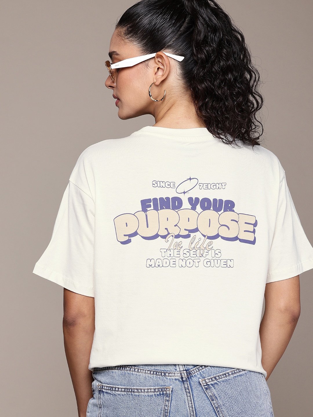 The Roadster Life Co. Printed Drop-Shoulder Sleeves Oversized Pure Cotton T-shirt, Off white
The Roadster Life Co. Printed Drop-Shoulder Sleeves Oversized Pure Cotton T-shirt, Off white
