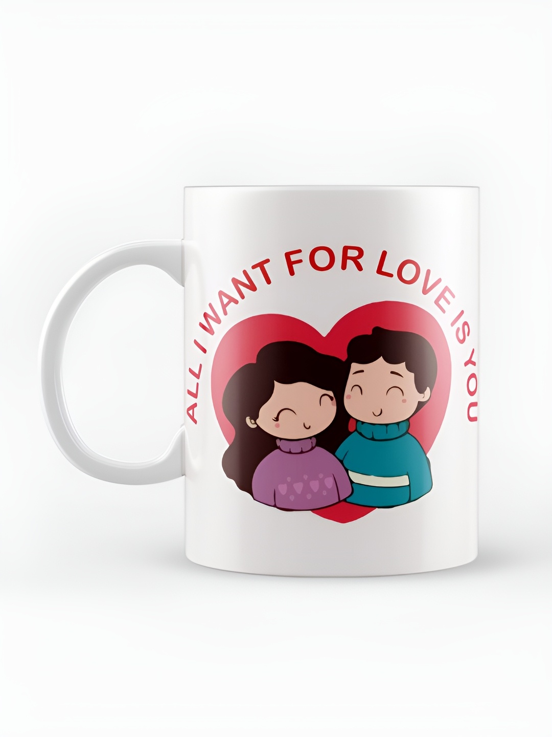 eCraftIndia White & Red "All I Want For Love Is You" Love Theme Printed Ceramic Coffee Mug
eCraftIndia White & Red "All I Want For Love Is You" Love Theme Printed Ceramic Coffee Mug