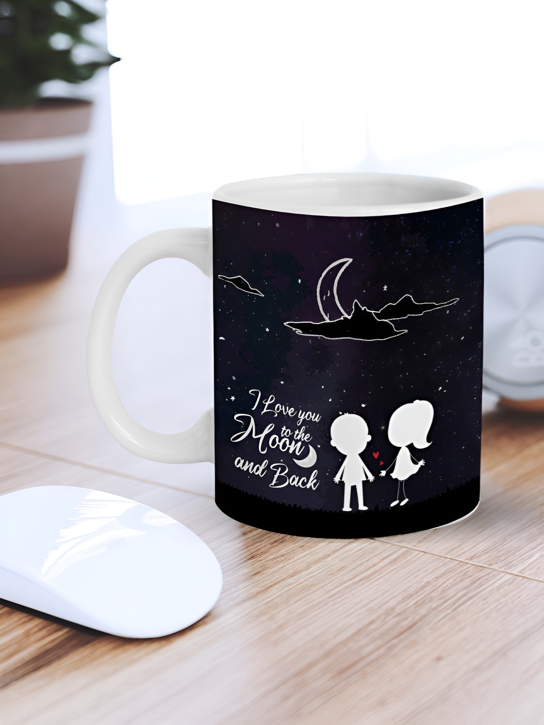 eCraftIndia White & Black Couple With Moon, Stars and Clouds Printed Ceramic Coffee Mug
eCraftIndia White & Black Couple With Moon, Stars and Clouds Printed Ceramic Coffee Mug