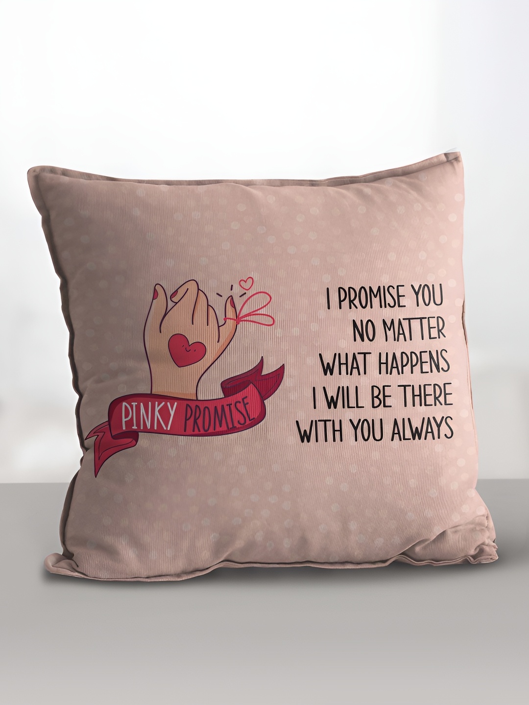 eCraftIndia Brown & Black Ribbon Finger Pinky Promise Printed Square Pre-Filled Cushion
eCraftIndia Brown & Black Ribbon Finger Pinky Promise Printed Square Pre-Filled Cushion