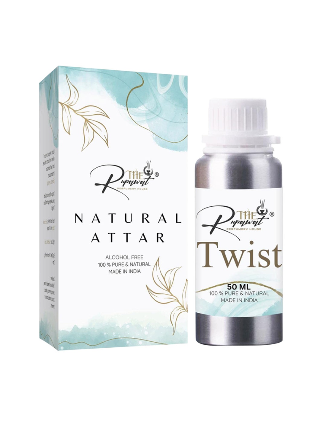 THE RUPAWAT Perfumery House Twist Natural & Alcohol-Free Attar - 50 ml, Transparent
THE RUPAWAT Perfumery House Twist Natural & Alcohol-Free Attar - 50 ml, Transparent
