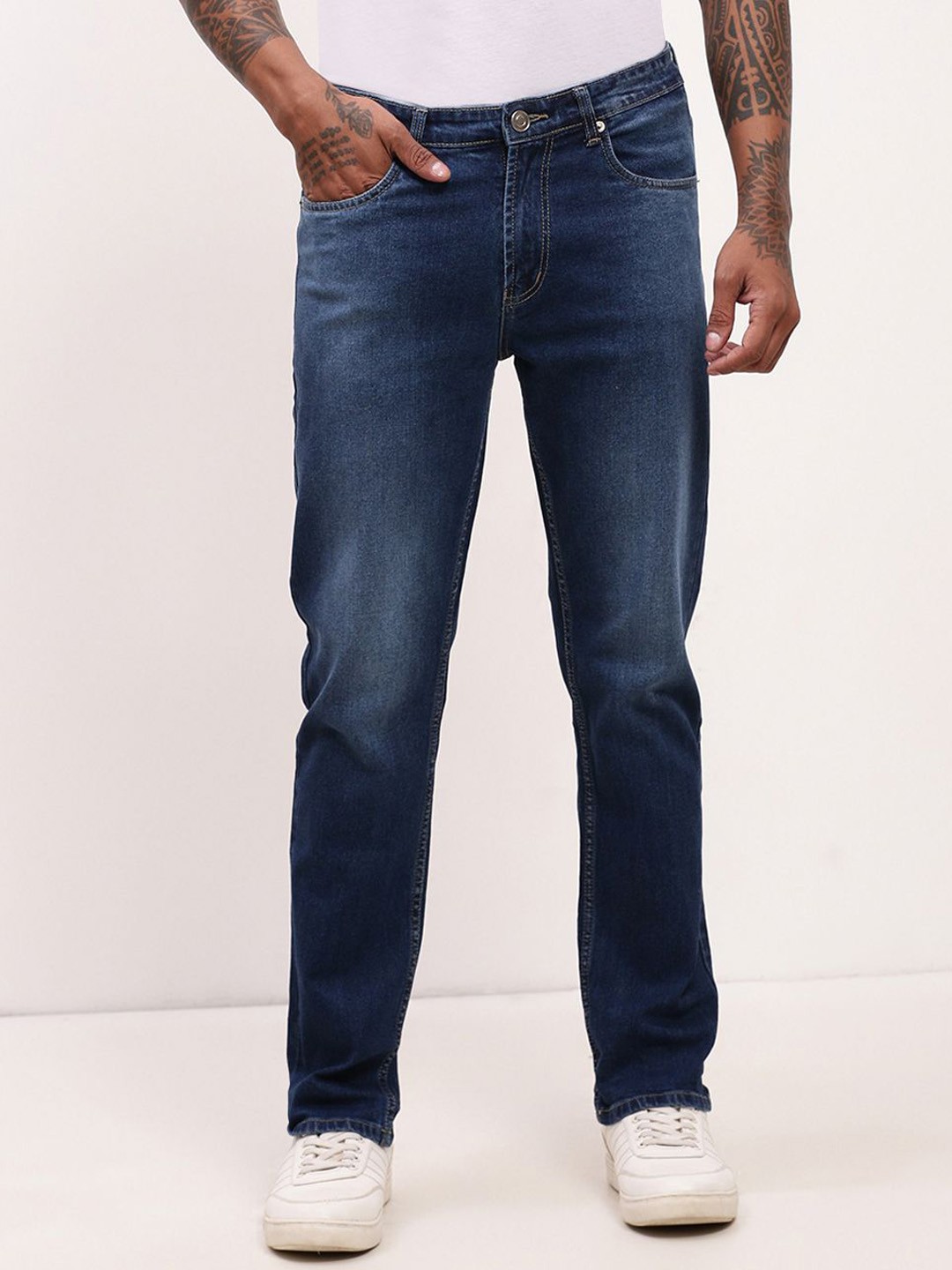 SHOWOFF Men Comfort Straight Fit Low-Rise Heavy Fade Acid Wash Stretchable Jeans, Blue
SHOWOFF Men Comfort Straight Fit Low-Rise Heavy Fade Acid Wash Stretchable Jeans, Blue