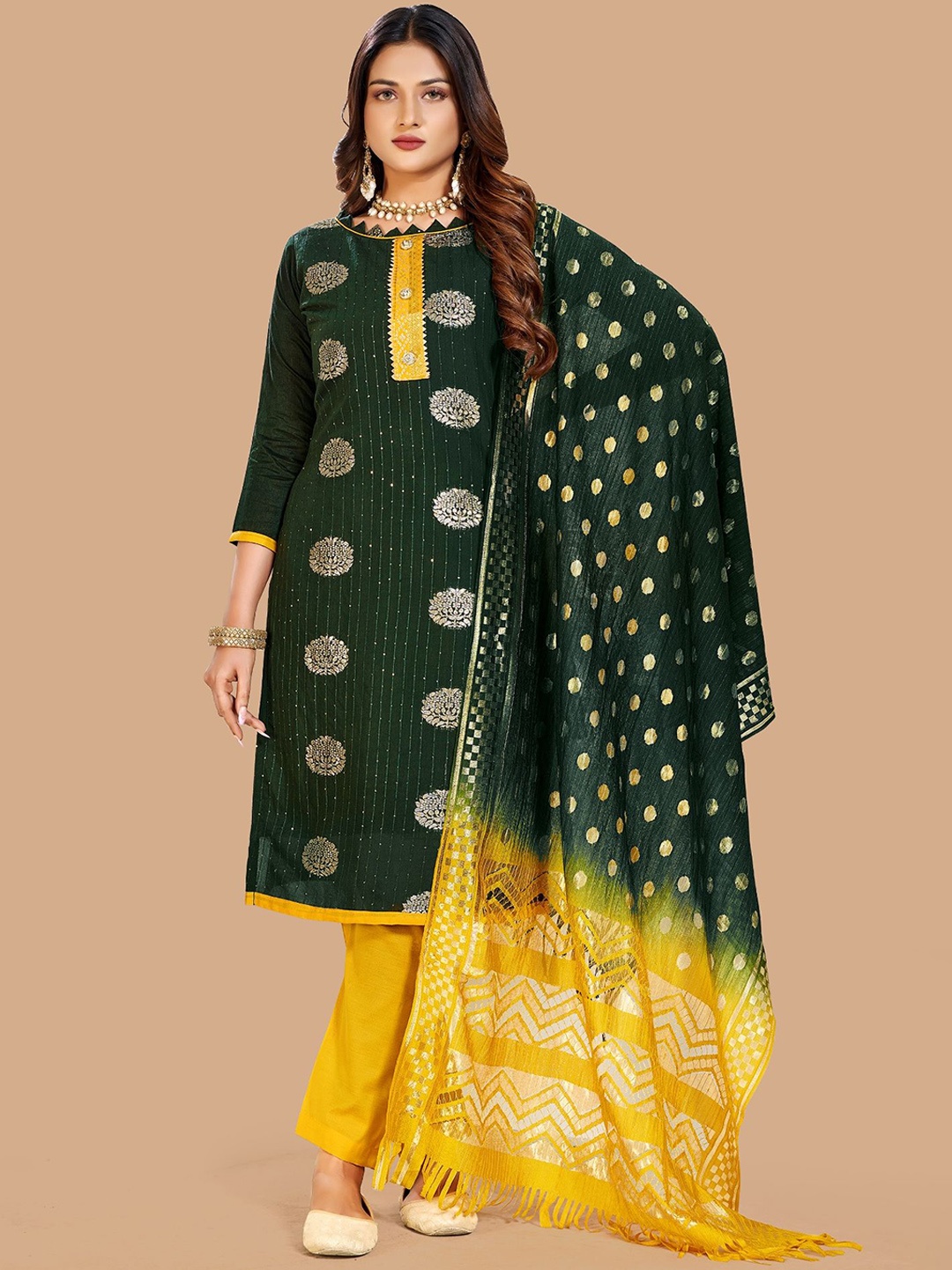 A TO Z CART Ethnic Motifs Woven Design Pure Cotton Unstitched Dress Material, Green
A TO Z CART Ethnic Motifs Woven Design Pure Cotton Unstitched Dress Material, Green