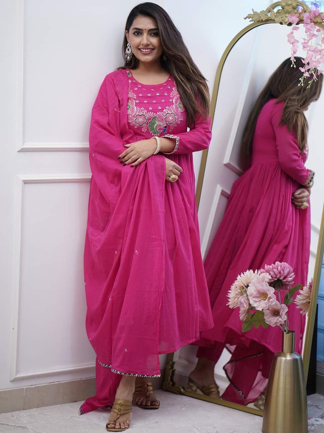 HI FI NX Floral Embroidered Sequnnied Anarkali Kurta With Trousers And Dupatta, Pink
HI FI NX Floral Embroidered Sequnnied Anarkali Kurta With Trousers And Dupatta, Pink