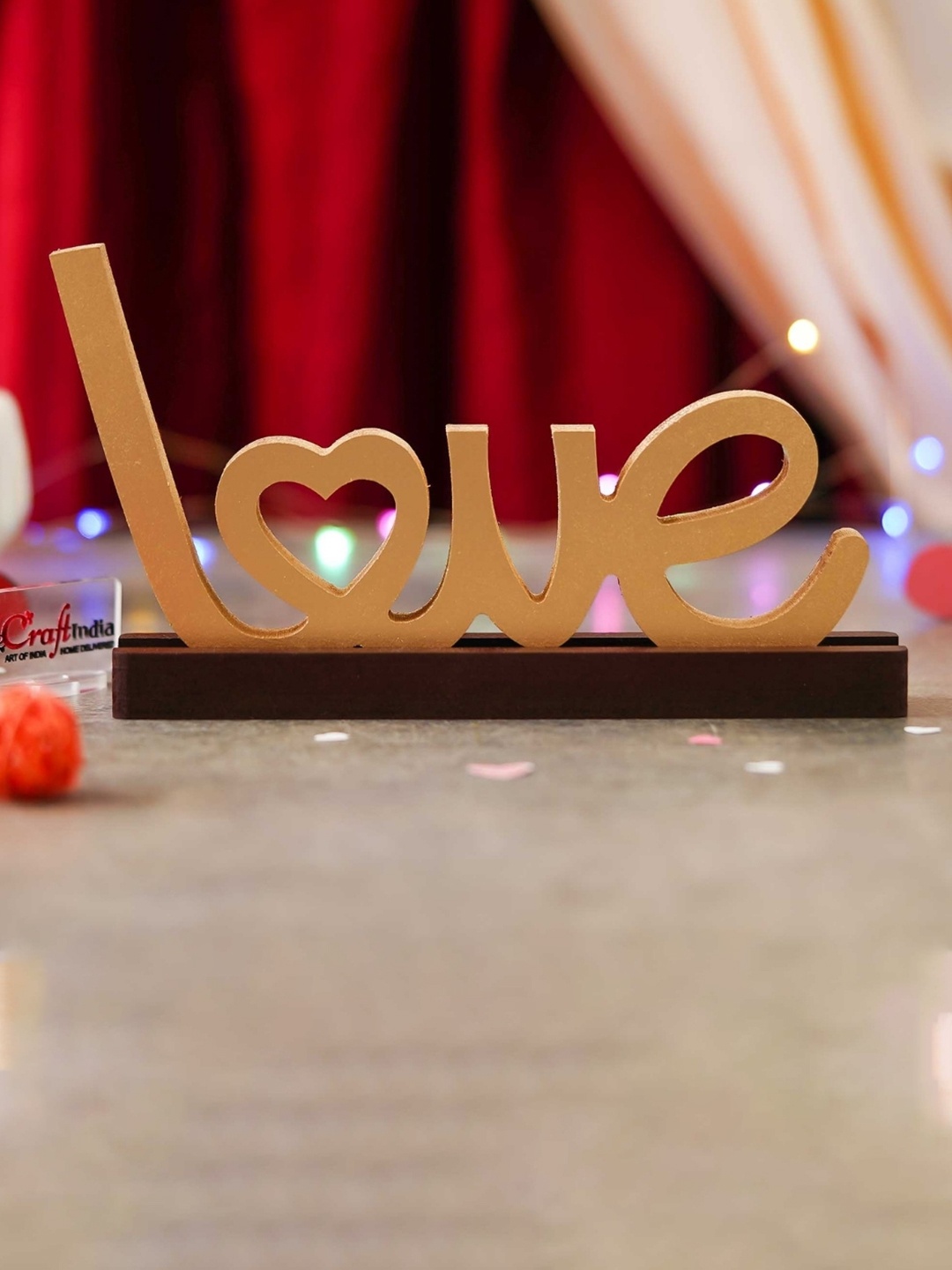 eCraftIndia Love Sign Decorative Showpiece with Base Anniversary Valentine Gift Set, Gold
eCraftIndia Love Sign Decorative Showpiece with Base Anniversary Valentine Gift Set, Gold